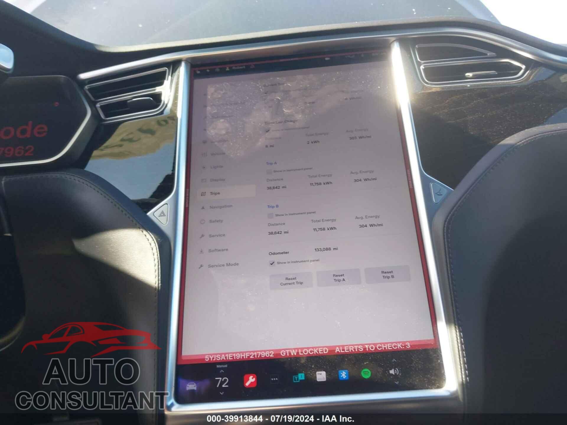 TESLA MODEL S 2017 - 5YJSA1E19HF217962