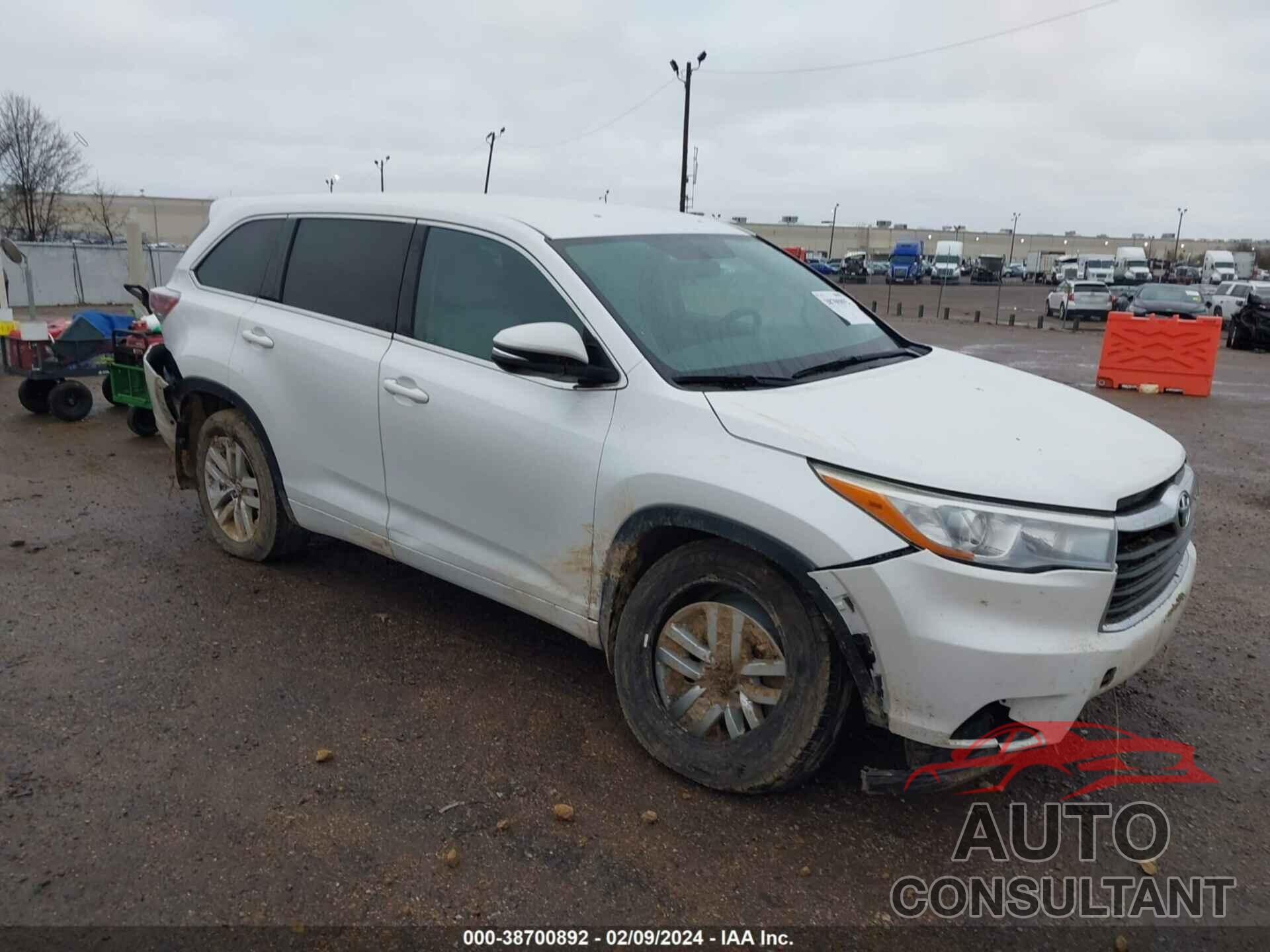 TOYOTA HIGHLANDER 2016 - 5TDBKRFH0GS289702