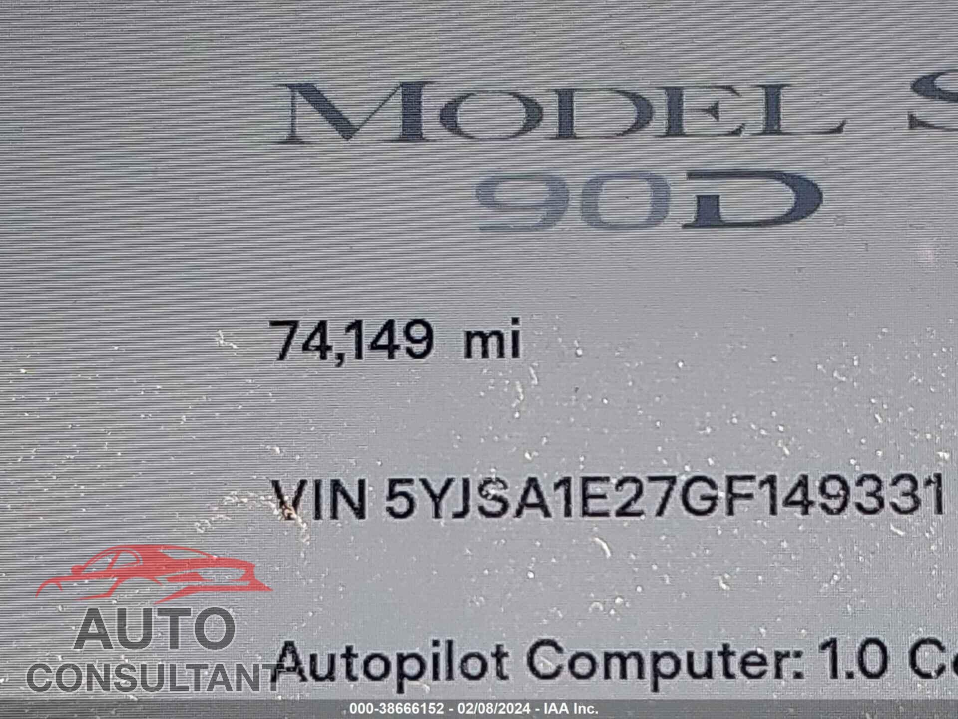 TESLA MODEL S 2016 - 5YJSA1E27GF149331