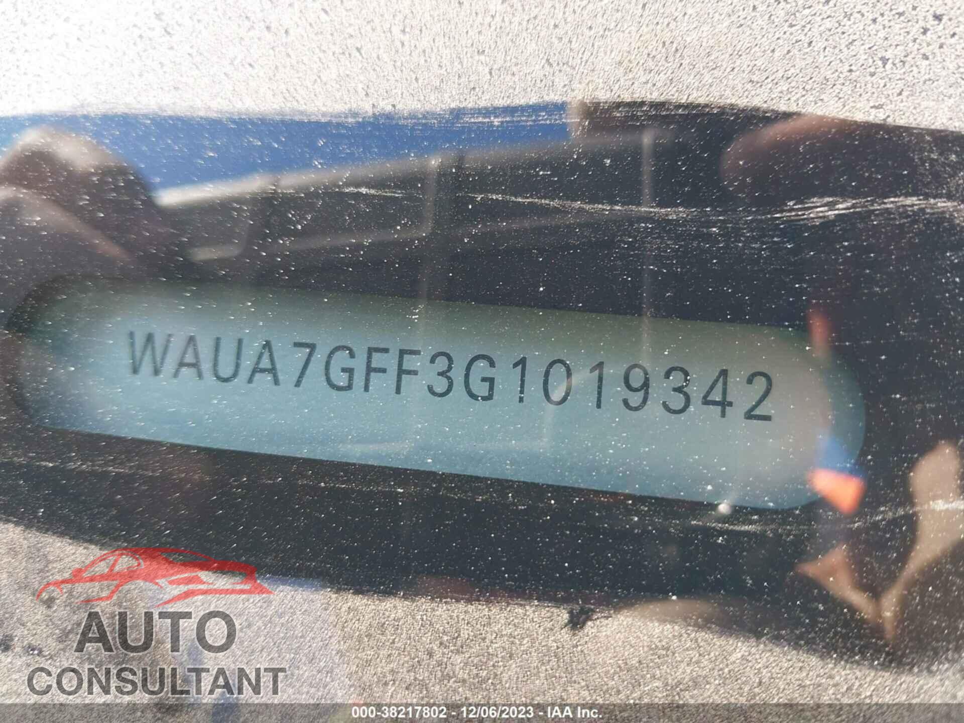 AUDI A3 2016 - WAUA7GFF3G1019342