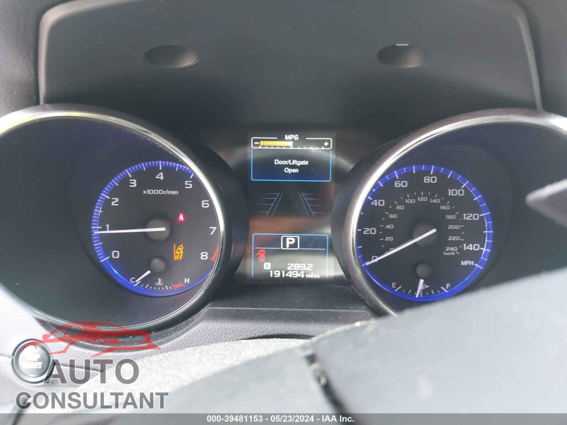 SUBARU OUTBACK 2016 - 4S4BSBFC2G3242860