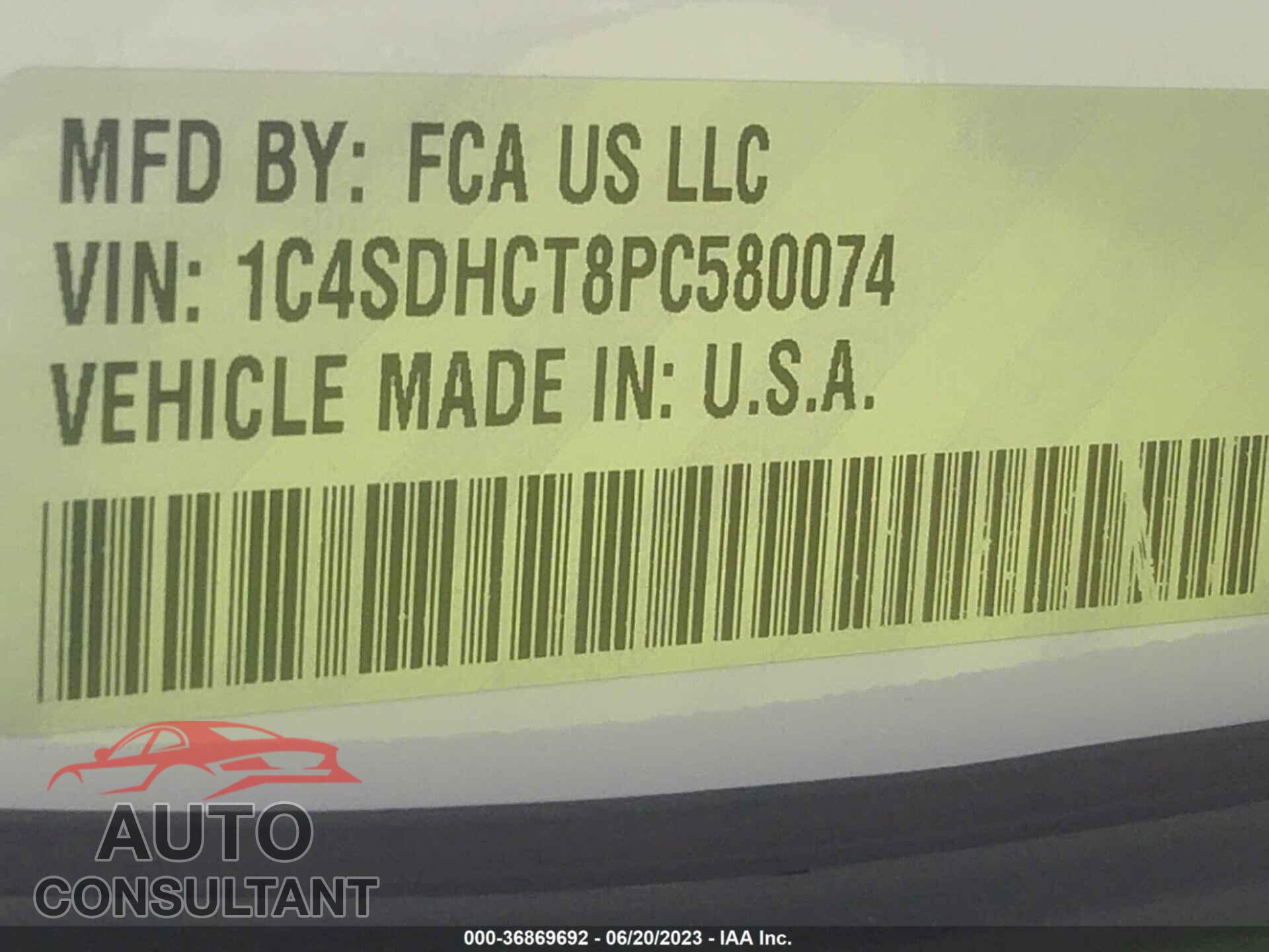 DODGE DURANGO 2023 - 1C4SDHCT8PC580074