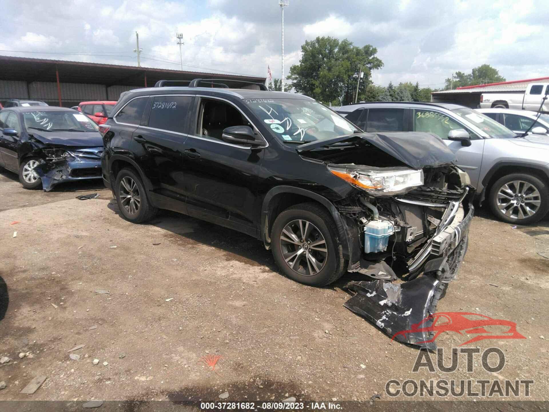 TOYOTA HIGHLANDER 2016 - 5TDJKRFH2GS282911