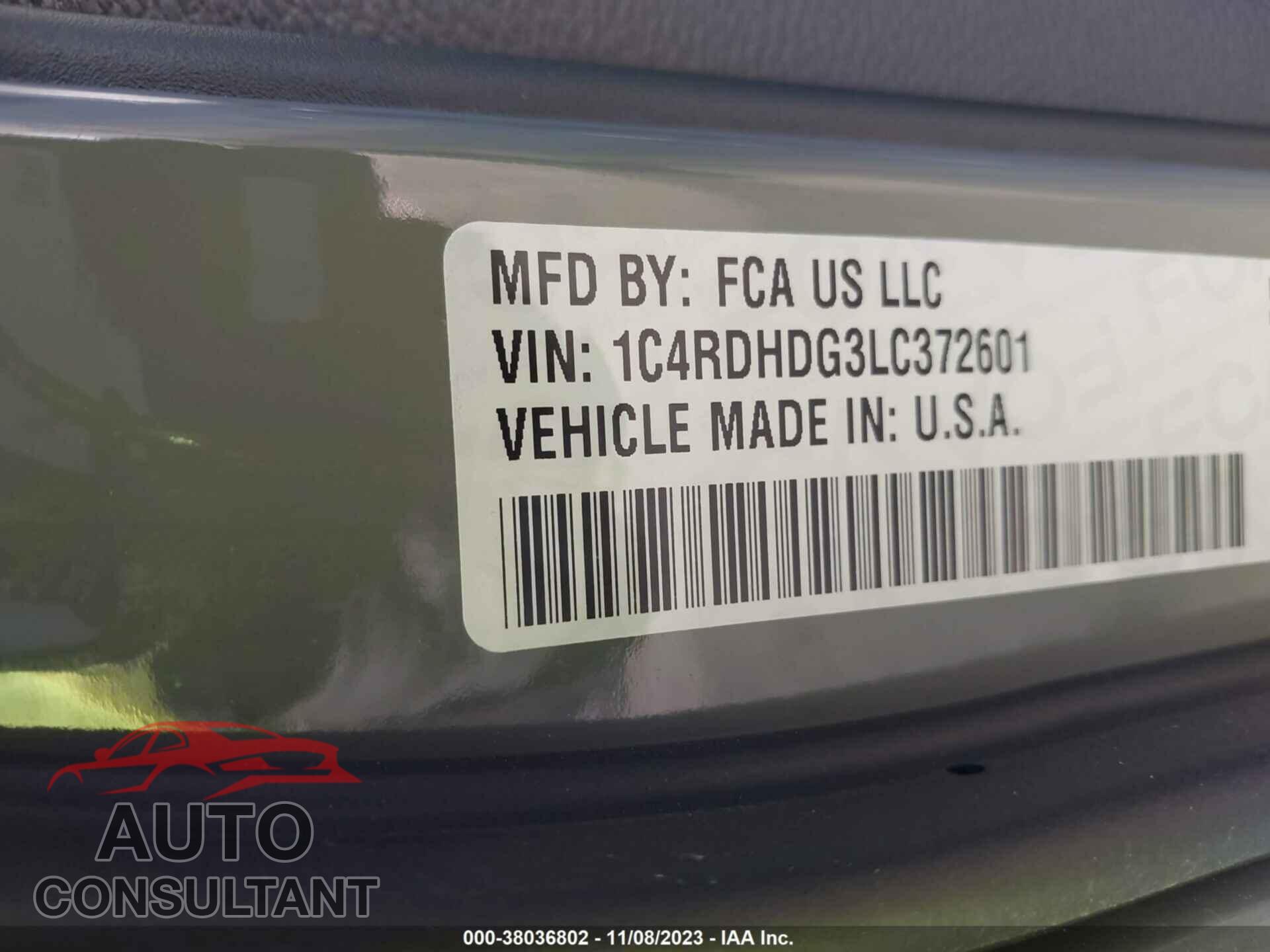 DODGE DURANGO 2020 - 1C4RDHDG3LC372601