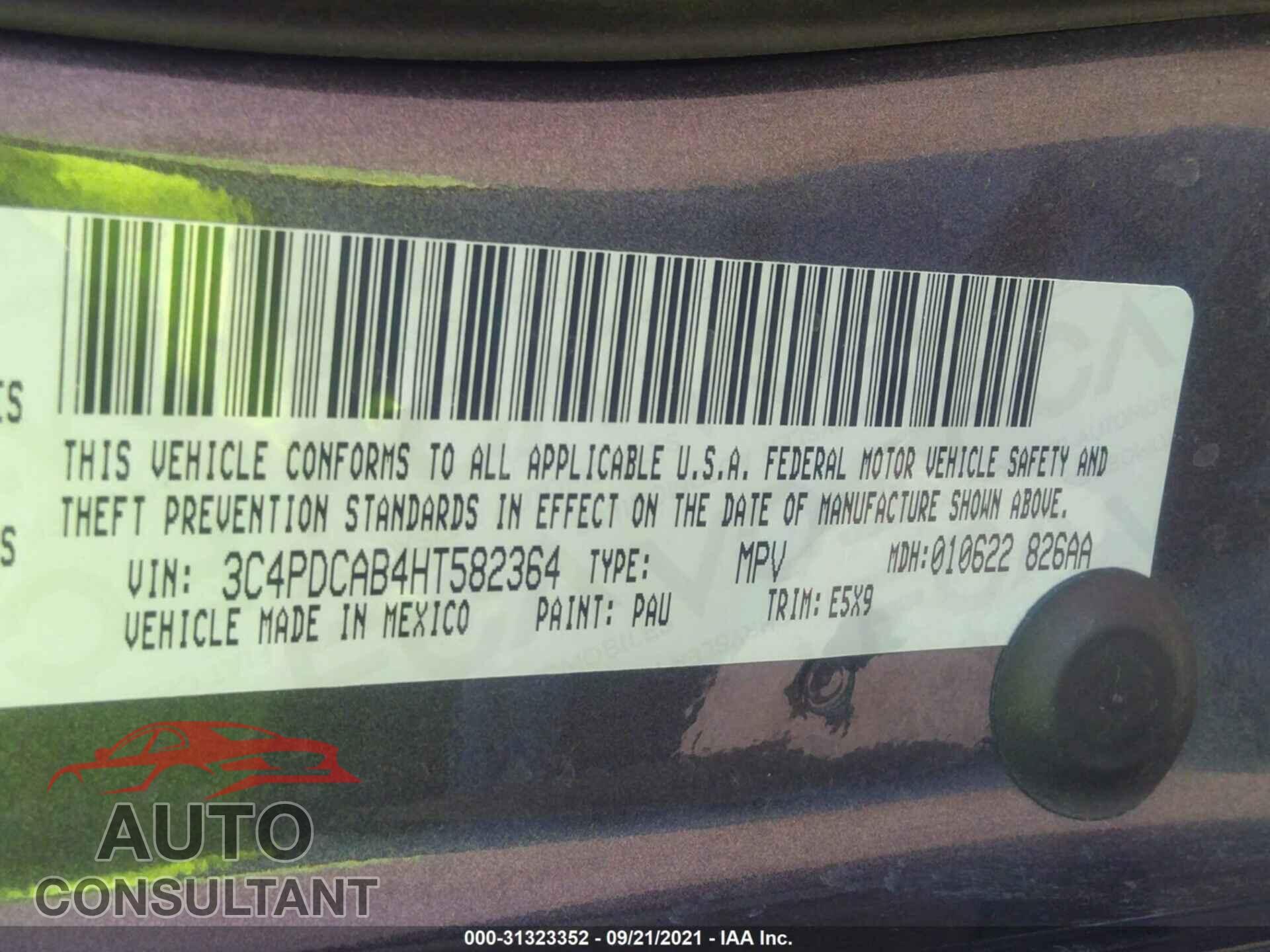 DODGE JOURNEY 2017 - 3C4PDCAB4HT582364