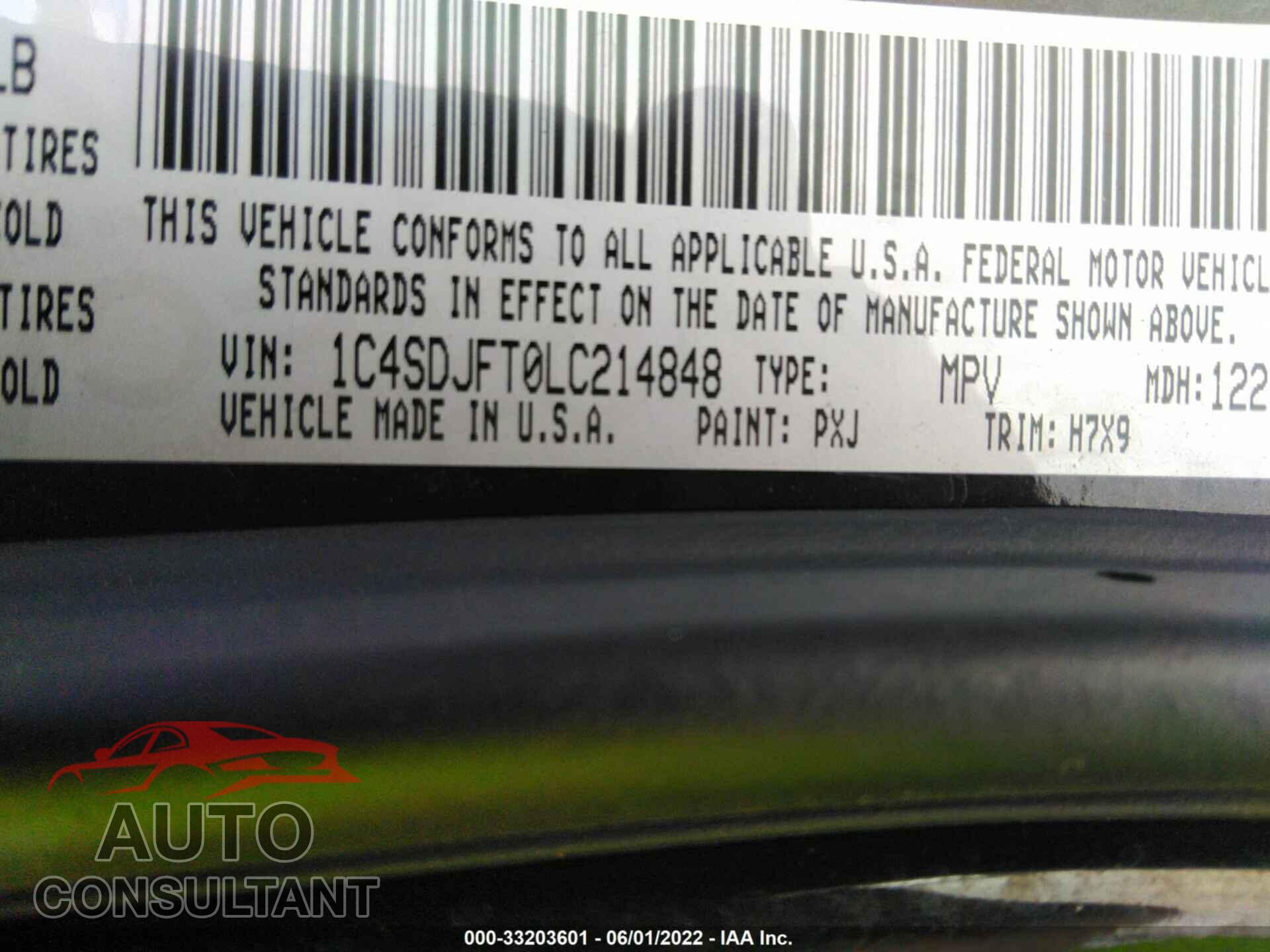 DODGE DURANGO 2020 - 1C4SDJFT0LC214848