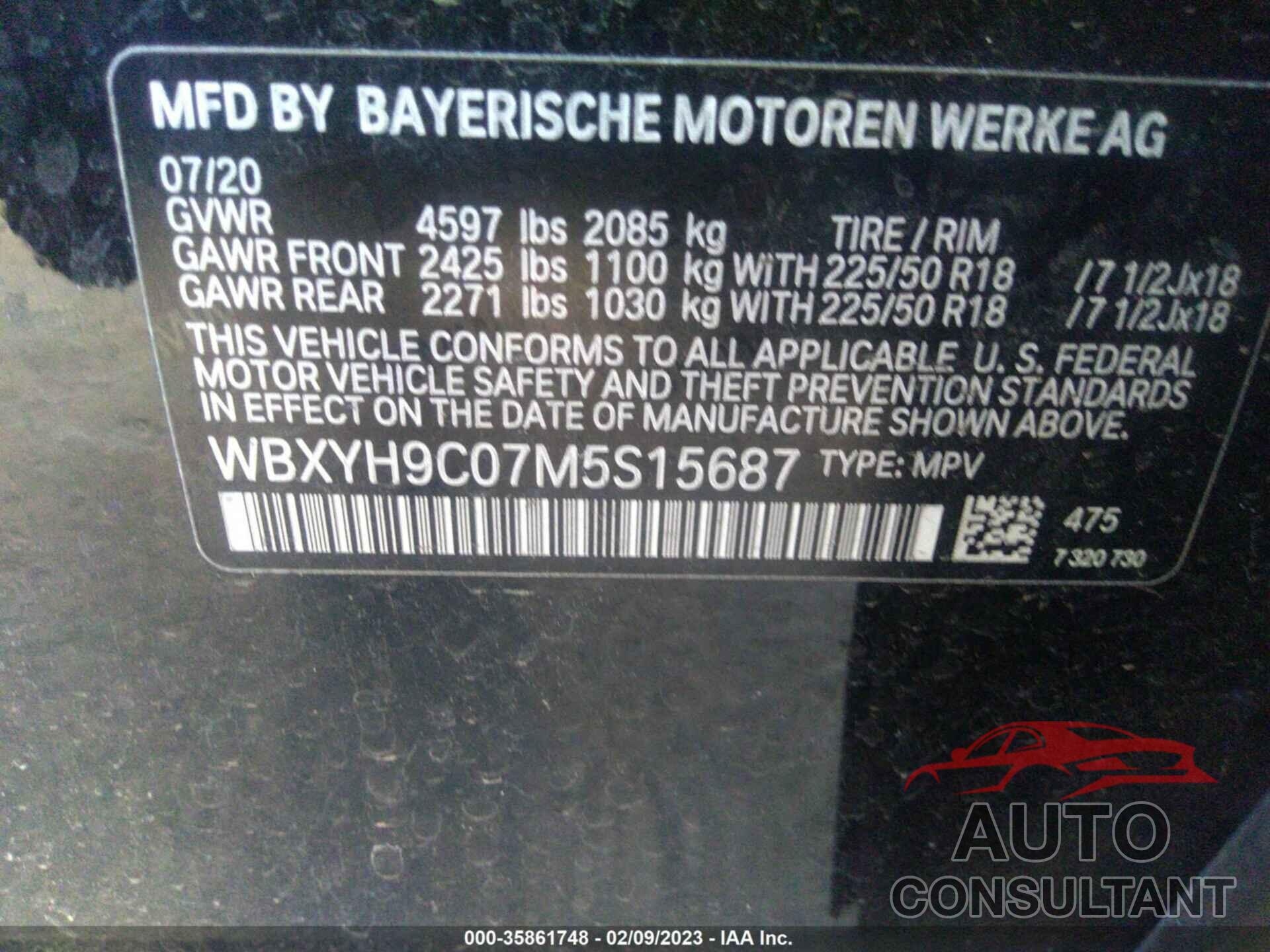 BMW X2 2021 - WBXYH9C07M5S15687