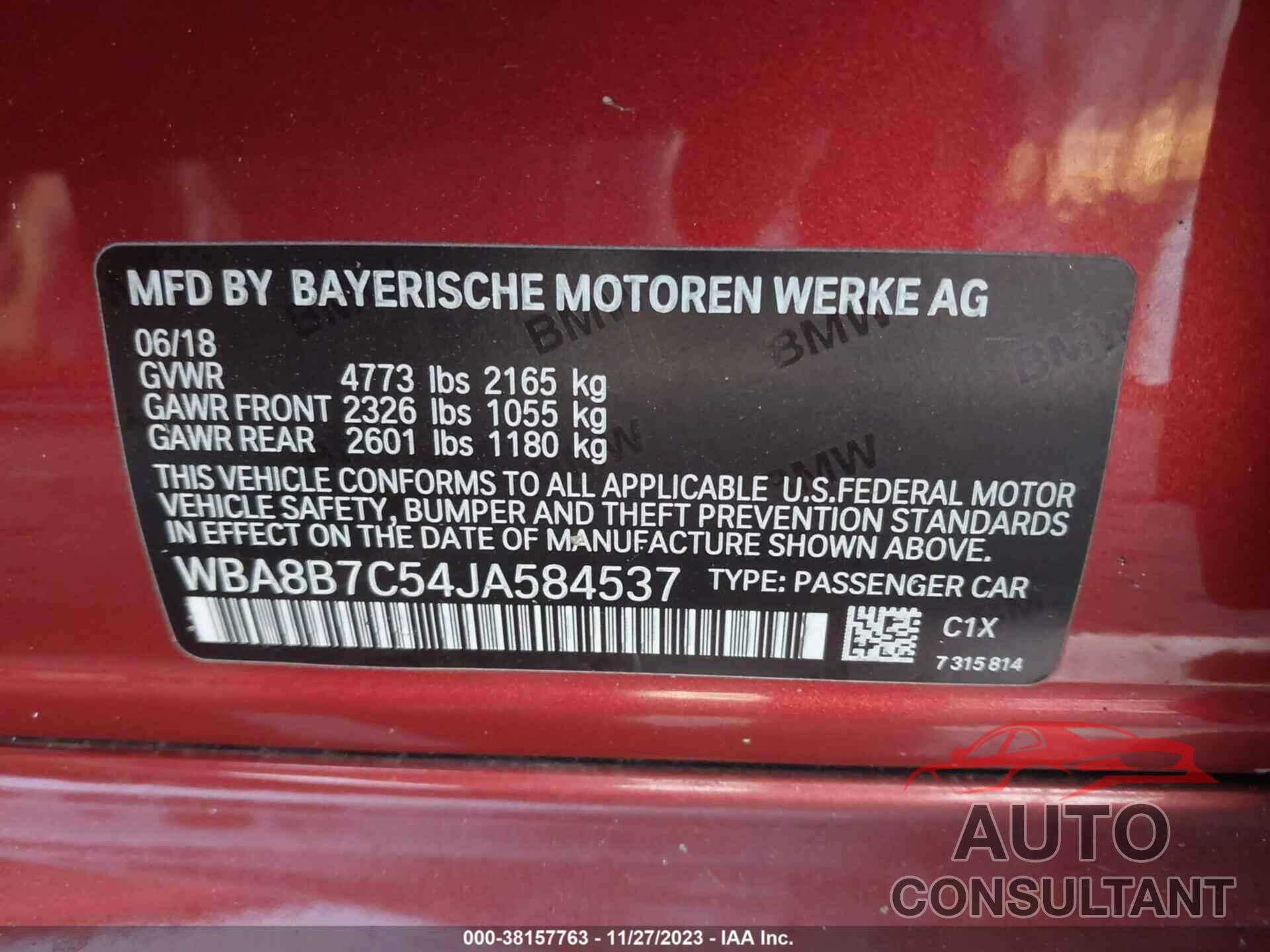 BMW 340I 2018 - WBA8B7C54JA584537