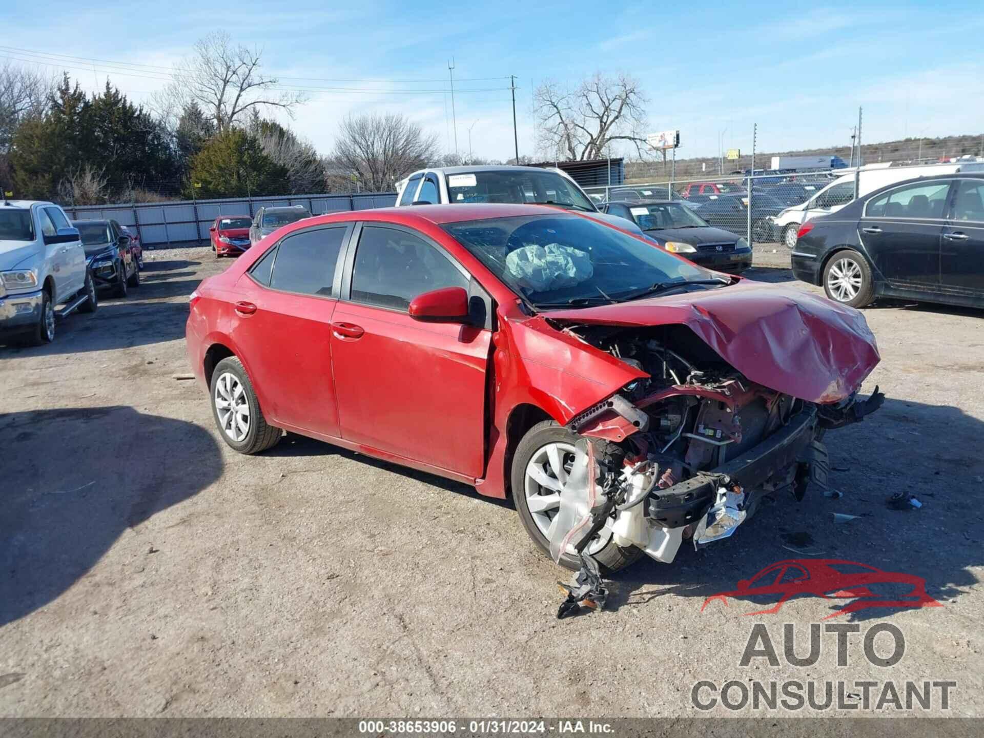 TOYOTA COROLLA 2016 - 51FBURHE0HT383990