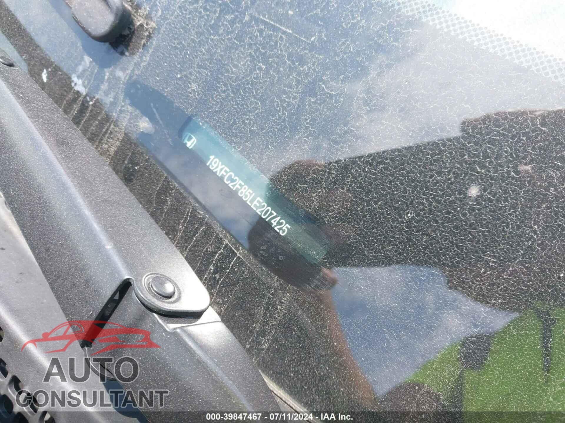 HONDA CIVIC 2020 - 19XFC2F85LE207425