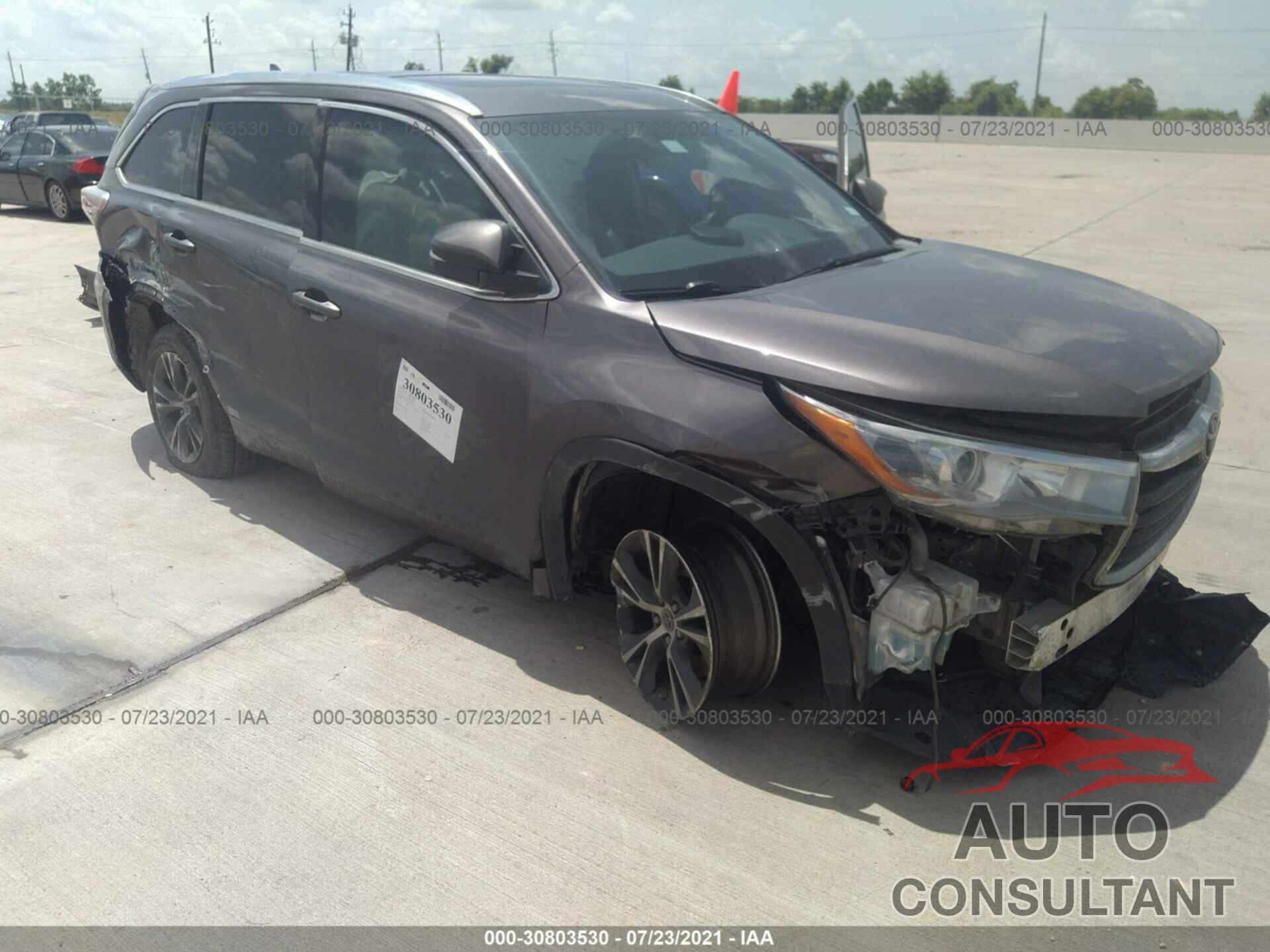 TOYOTA HIGHLANDER 2016 - 5TDKKRFH2GS134617