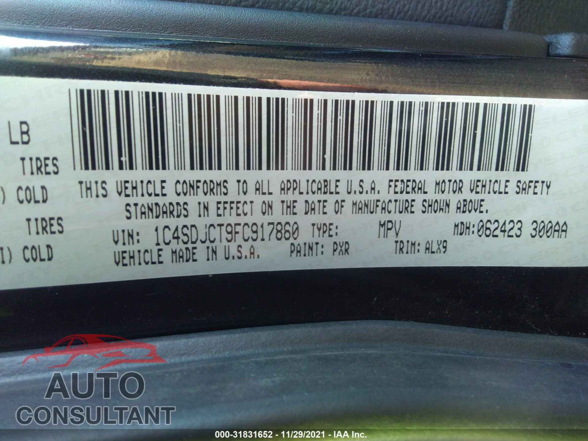 DODGE DURANGO 2015 - 2HGFE2F53NH519221