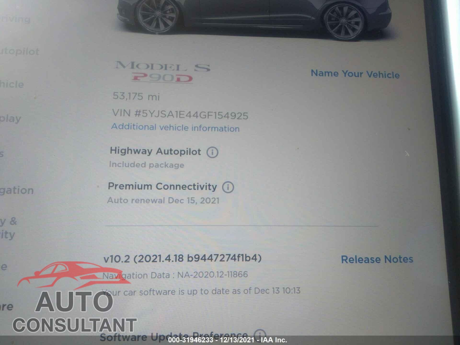 TESLA MODEL S 2016 - 5YJSA1E44GF154925