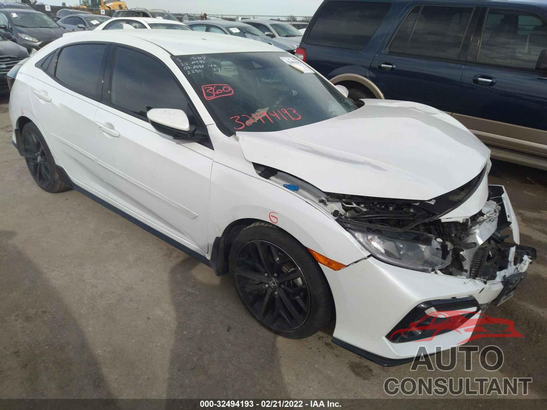 HONDA CIVIC HATCHBACK 2021 - SHHFK7G43MU210796