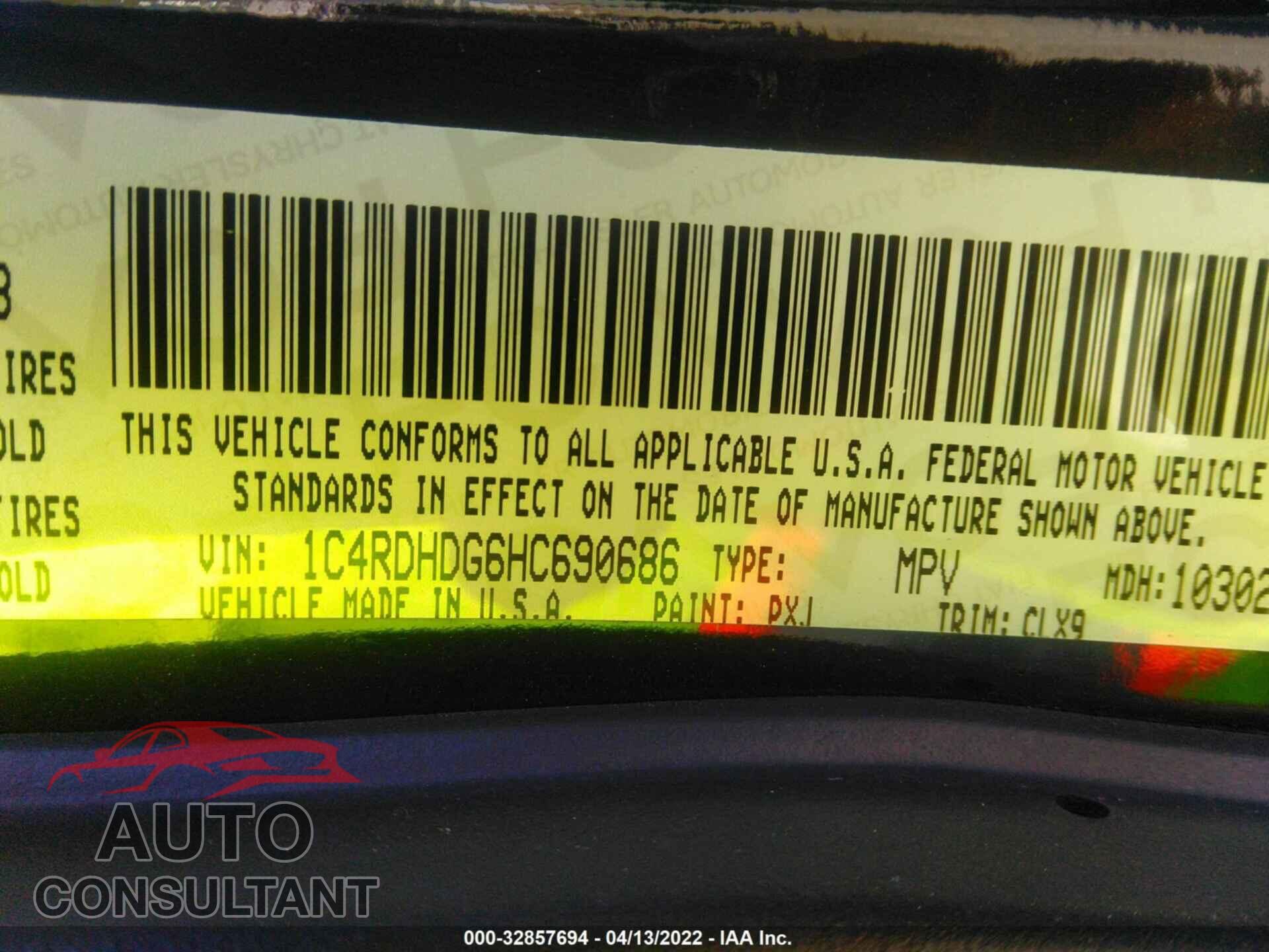 DODGE DURANGO 2017 - 1C4RDHDG6HC690686