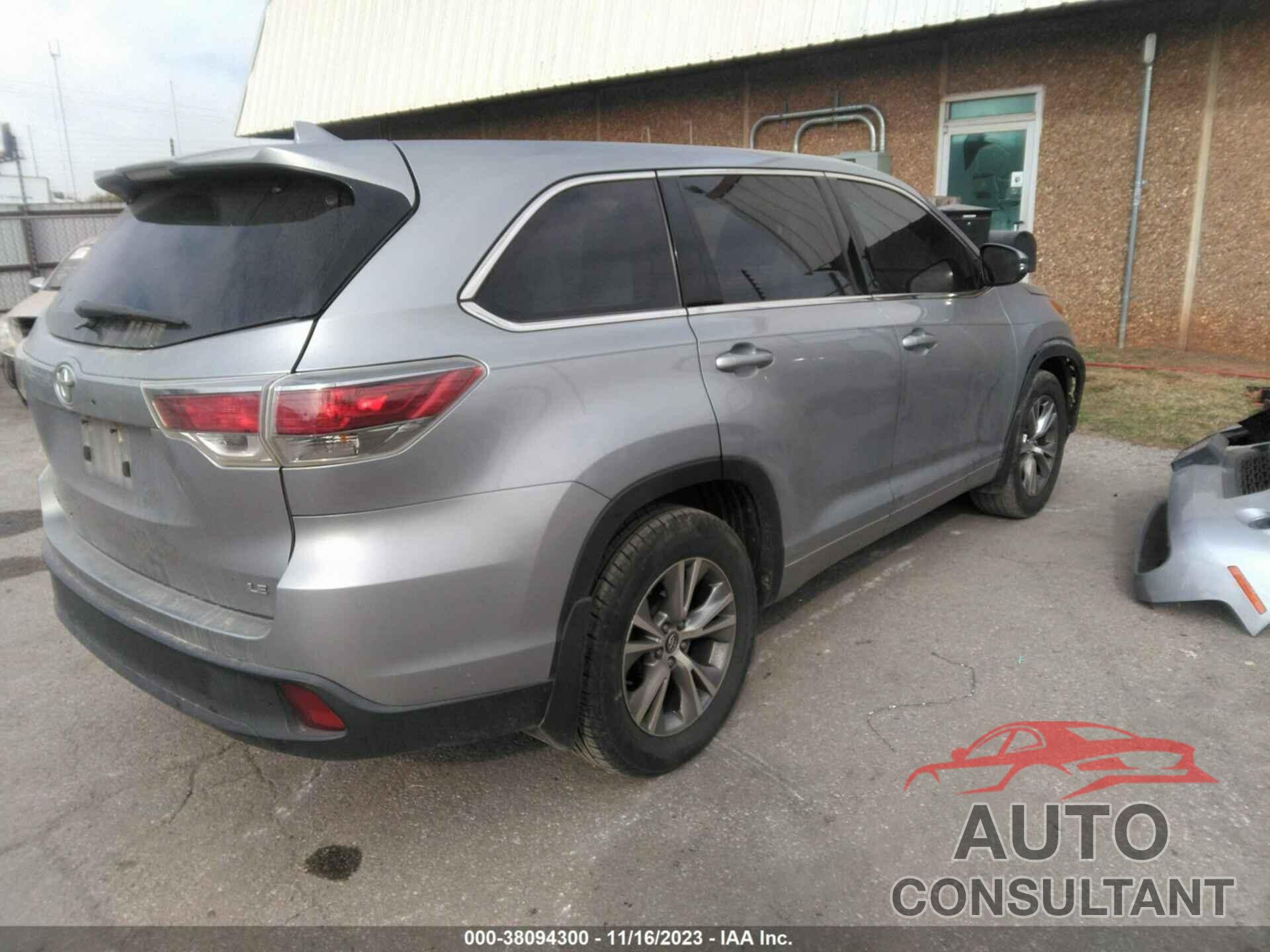 TOYOTA HIGHLANDER 2016 - 5TDZKRFH9GS184137