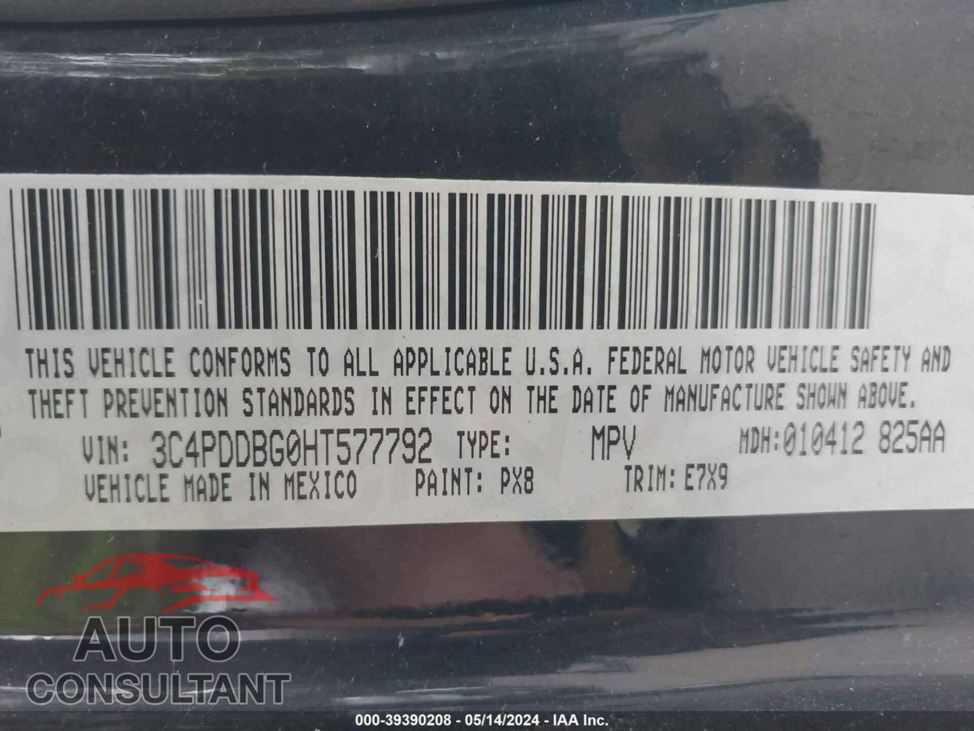 DODGE JOURNEY 2017 - 3C4PDDBG0HT577792