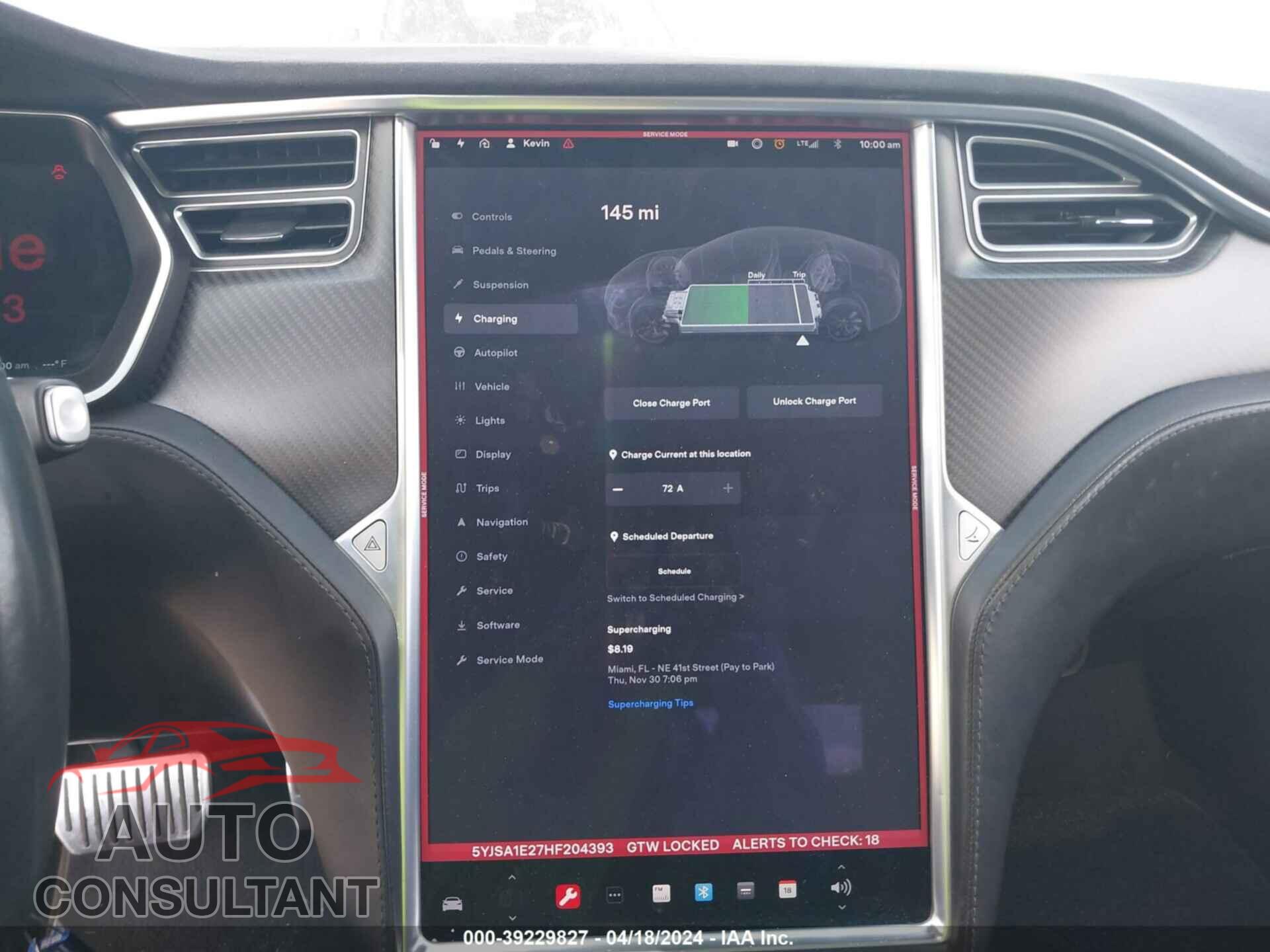 TESLA MODEL S 2017 - 5YJSA1E27HF204393