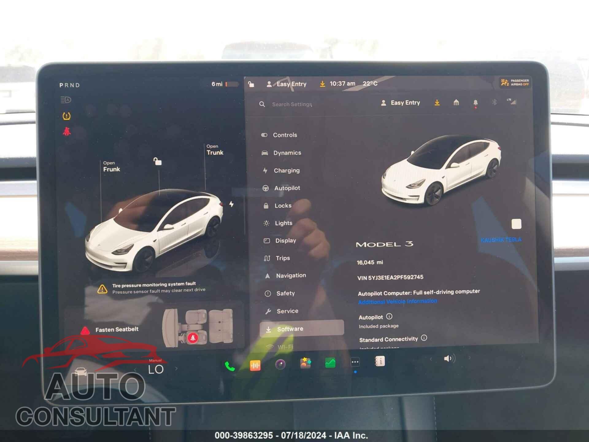 TESLA MODEL 3 2023 - 5YJ3E1EA2PF592745
