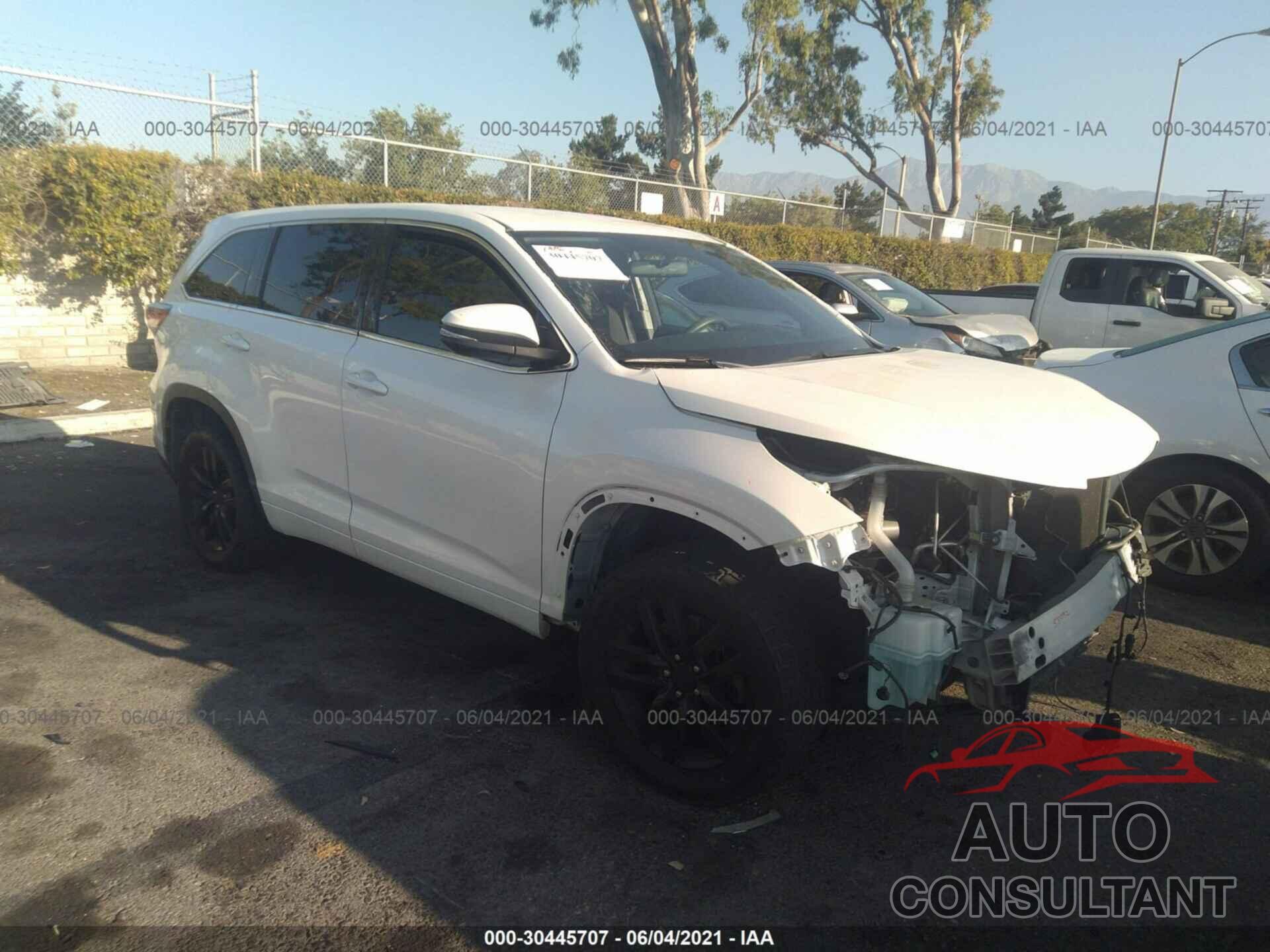TOYOTA HIGHLANDER 2016 - 5TDZKRFH4GS153913