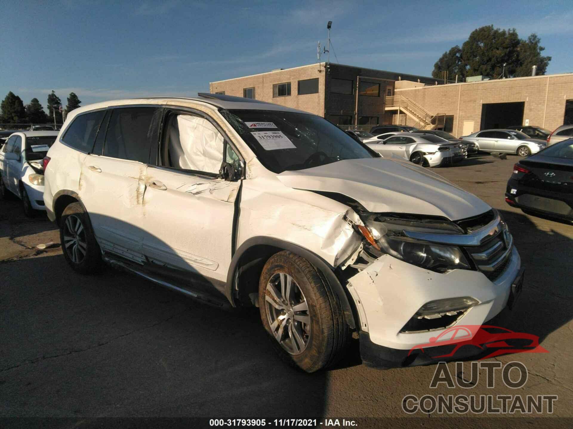 HONDA PILOT 2016 - 5FNYF5H52GB037495