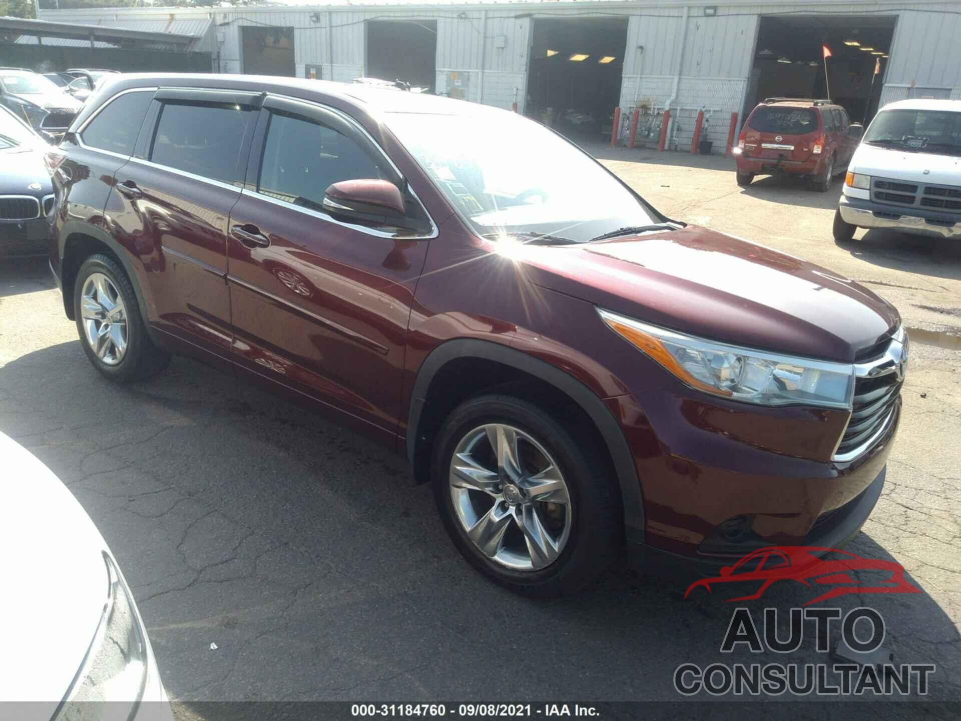 TOYOTA HIGHLANDER 2016 - 5TDBKRFH0GS263410