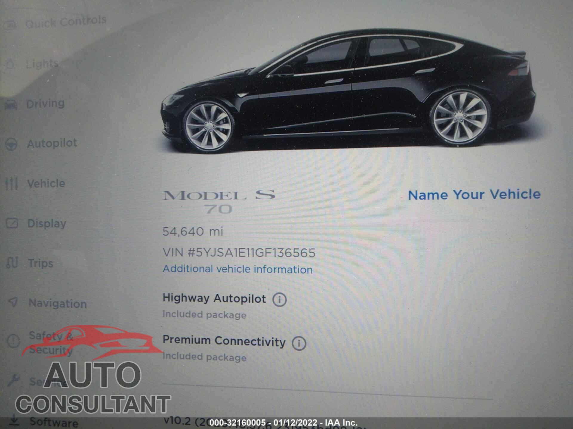 TESLA MODEL S 2016 - 5YJSA1E11GF136565