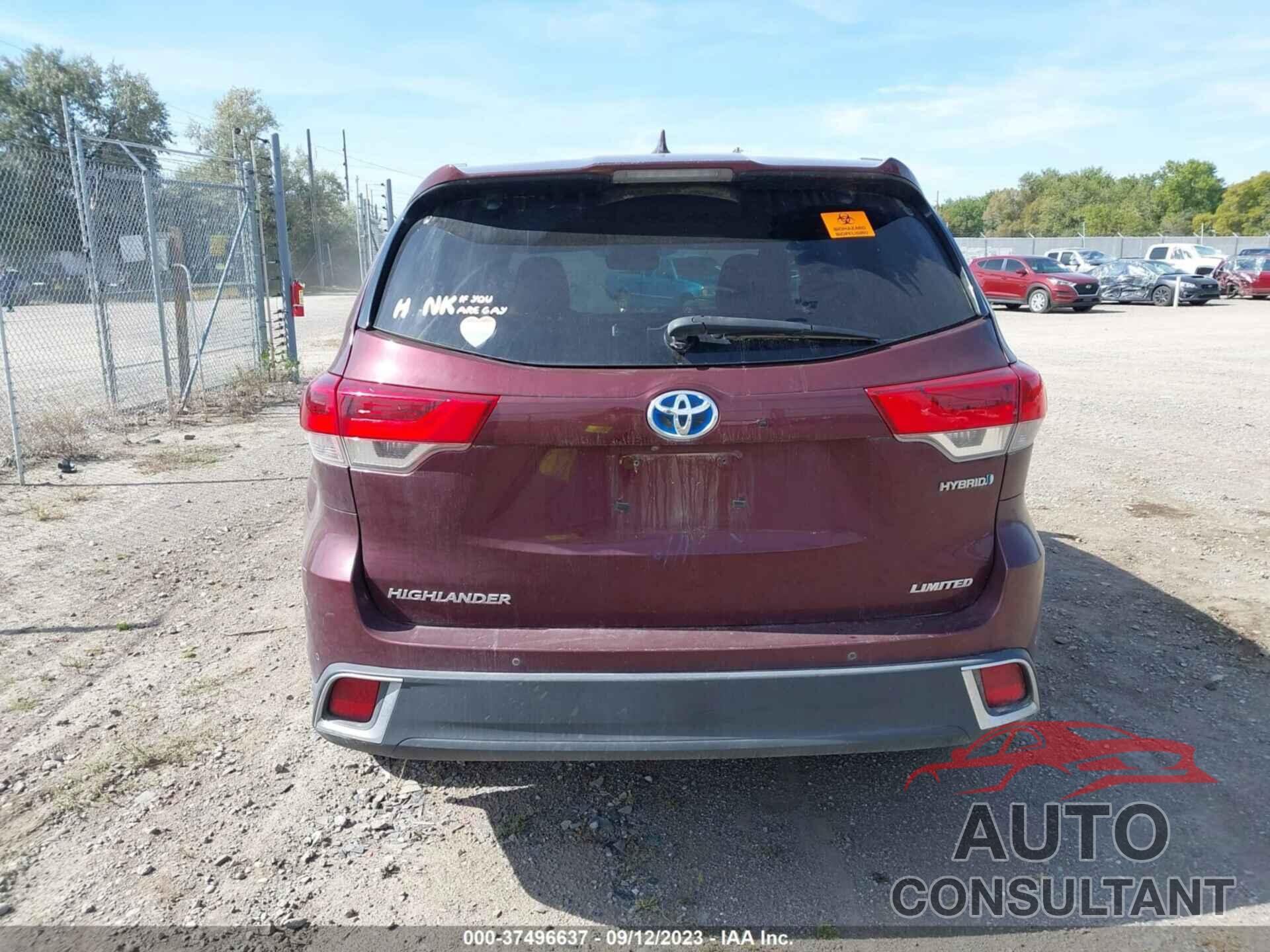 TOYOTA HIGHLANDER HYBRID 2018 - 5TDDGRFH1JS037037