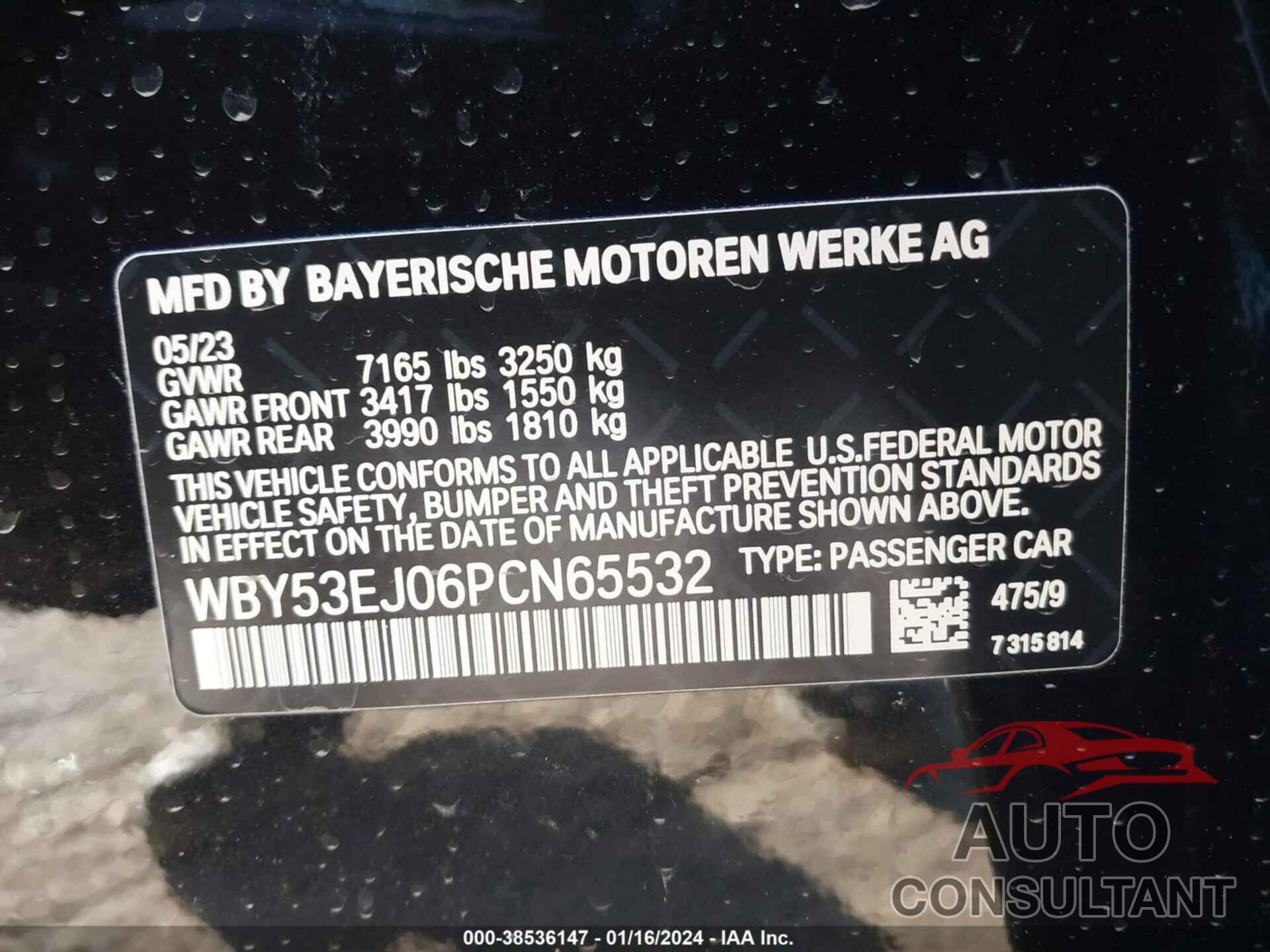 BMW I7 2023 - WBY53EJ06PCN65532