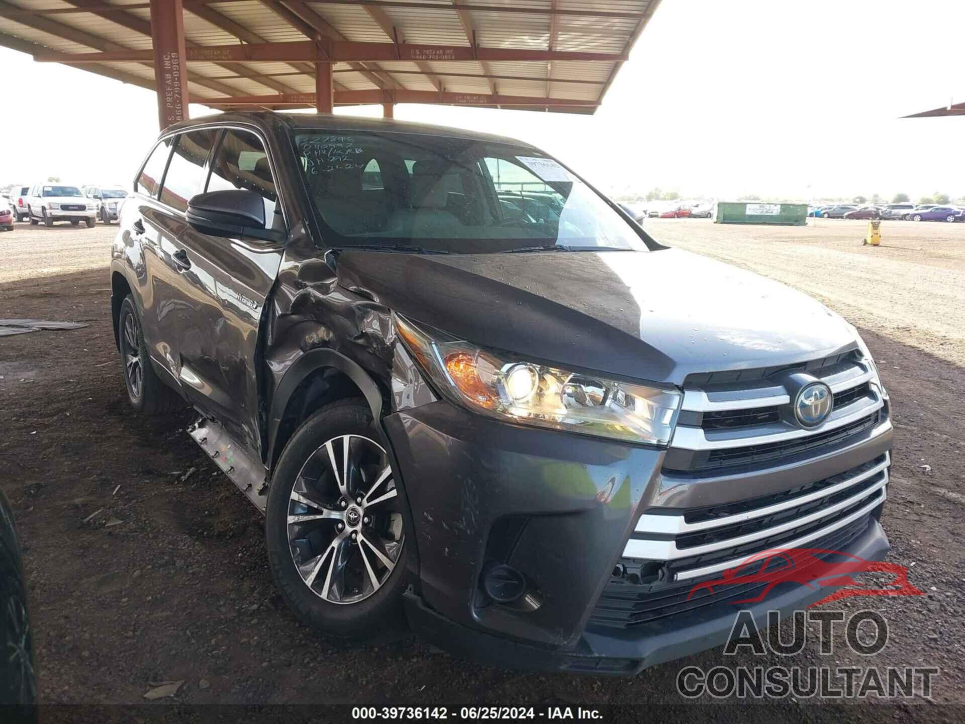 TOYOTA HIGHLANDER HYBRID 2018 - 5TDBGRFH5JS040997