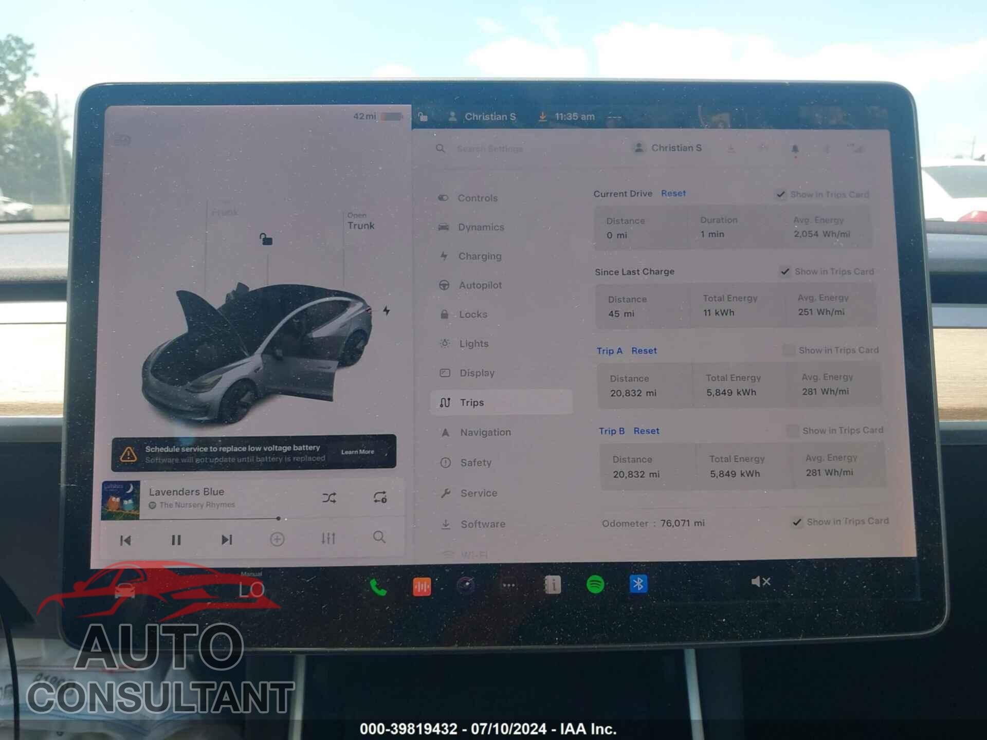 TESLA MODEL 3 2019 - 5YJ3E1EA3KF297615