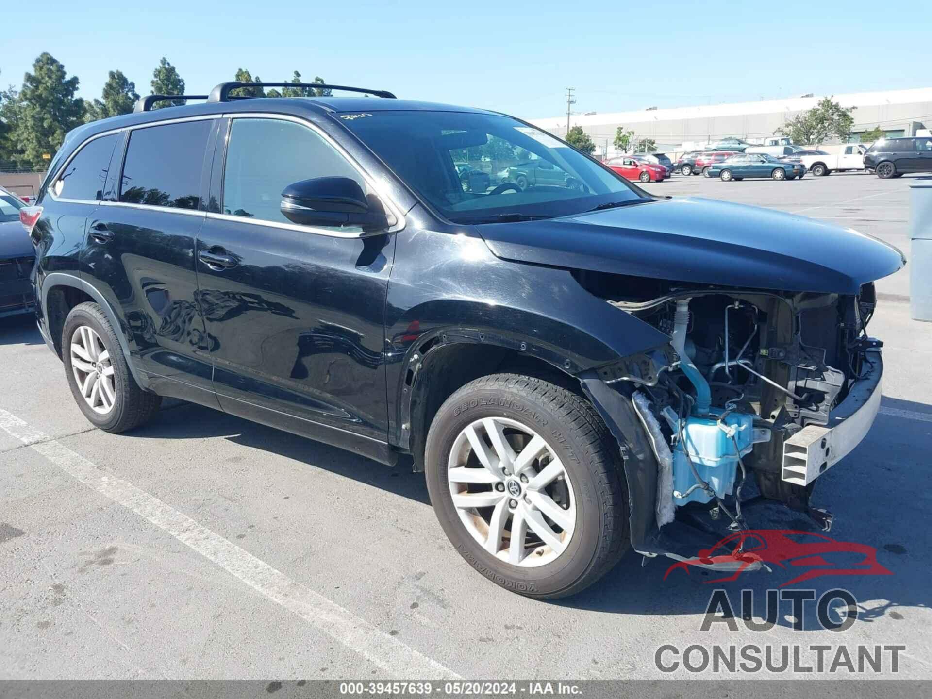 TOYOTA HIGHLANDER 2016 - 5TDZKRFH6GS133985