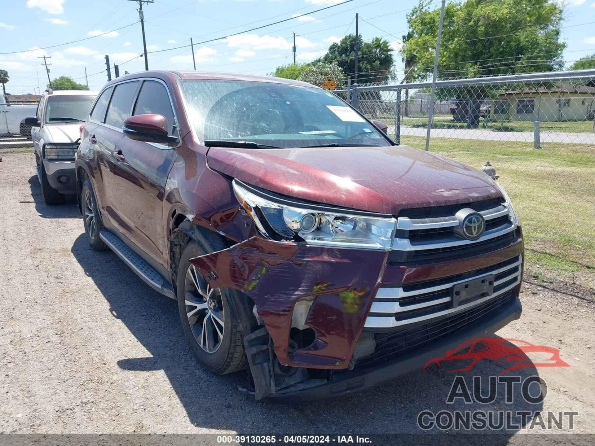 TOYOTA HIGHLANDER 2019 - 5TDZZRFH3KS296159