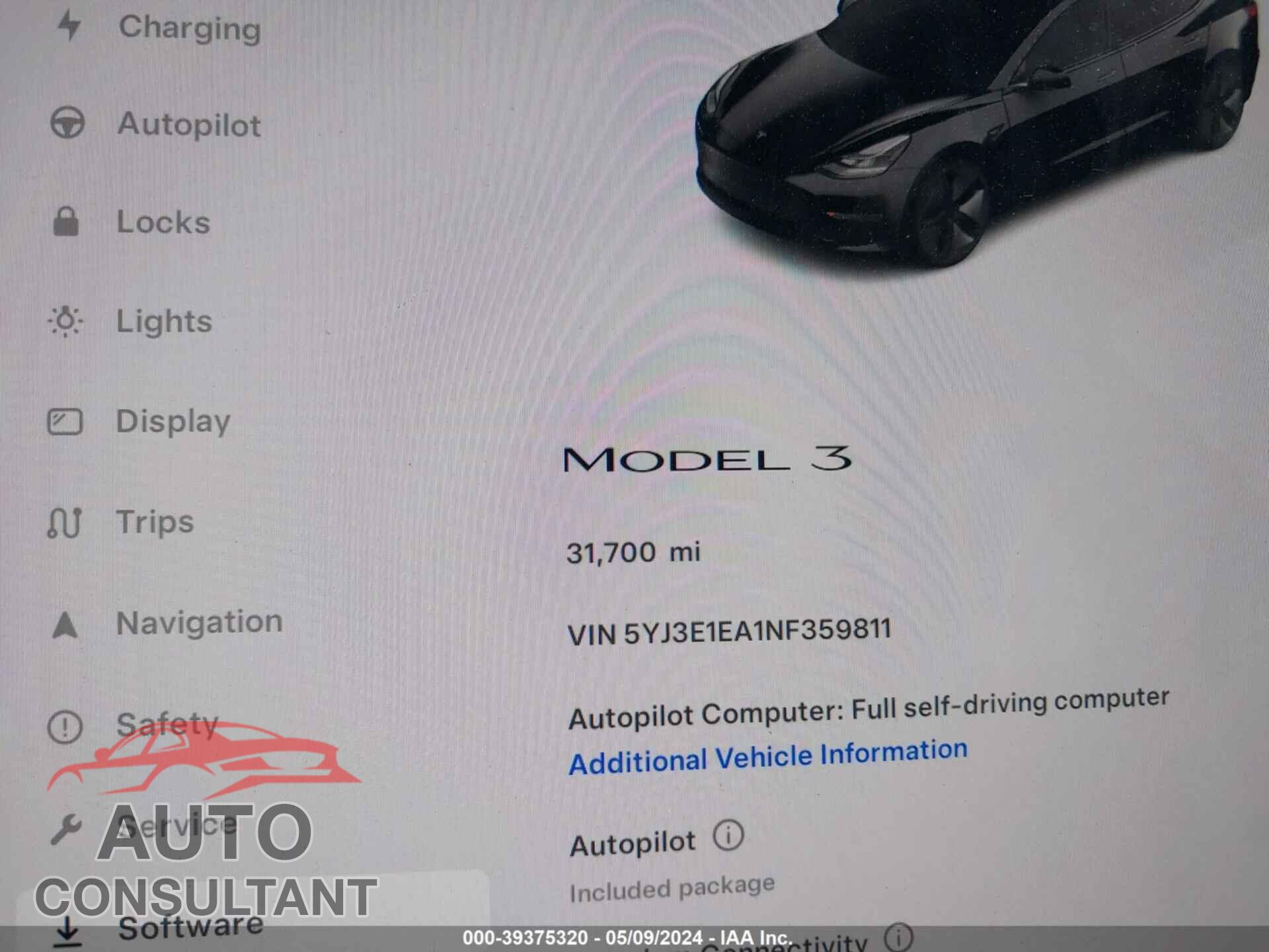TESLA MODEL 3 2022 - 5YJ3E1EA1NF359811