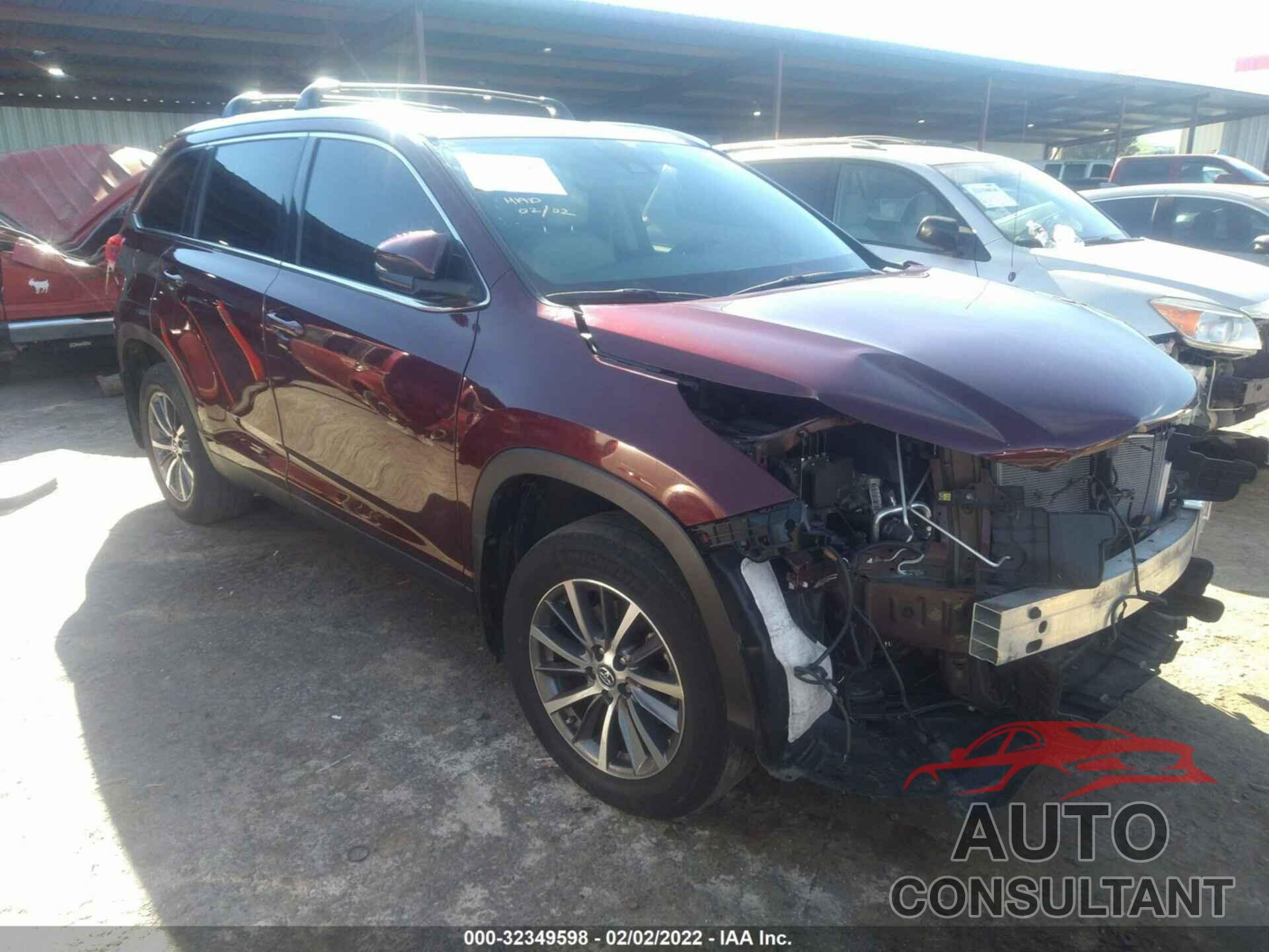 TOYOTA HIGHLANDER 2019 - 5TDJZRFHXKS948577