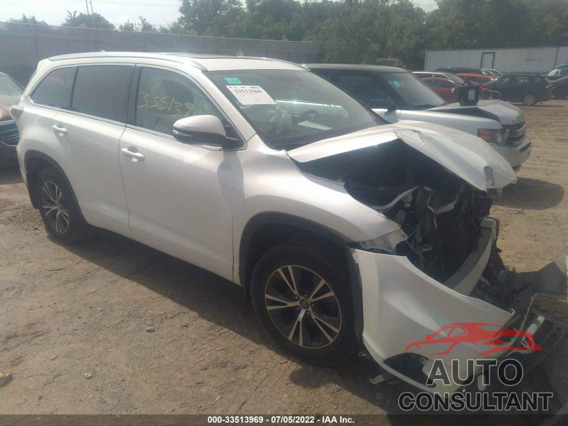 TOYOTA HIGHLANDER 2016 - 5TDJKRFH3GS289270