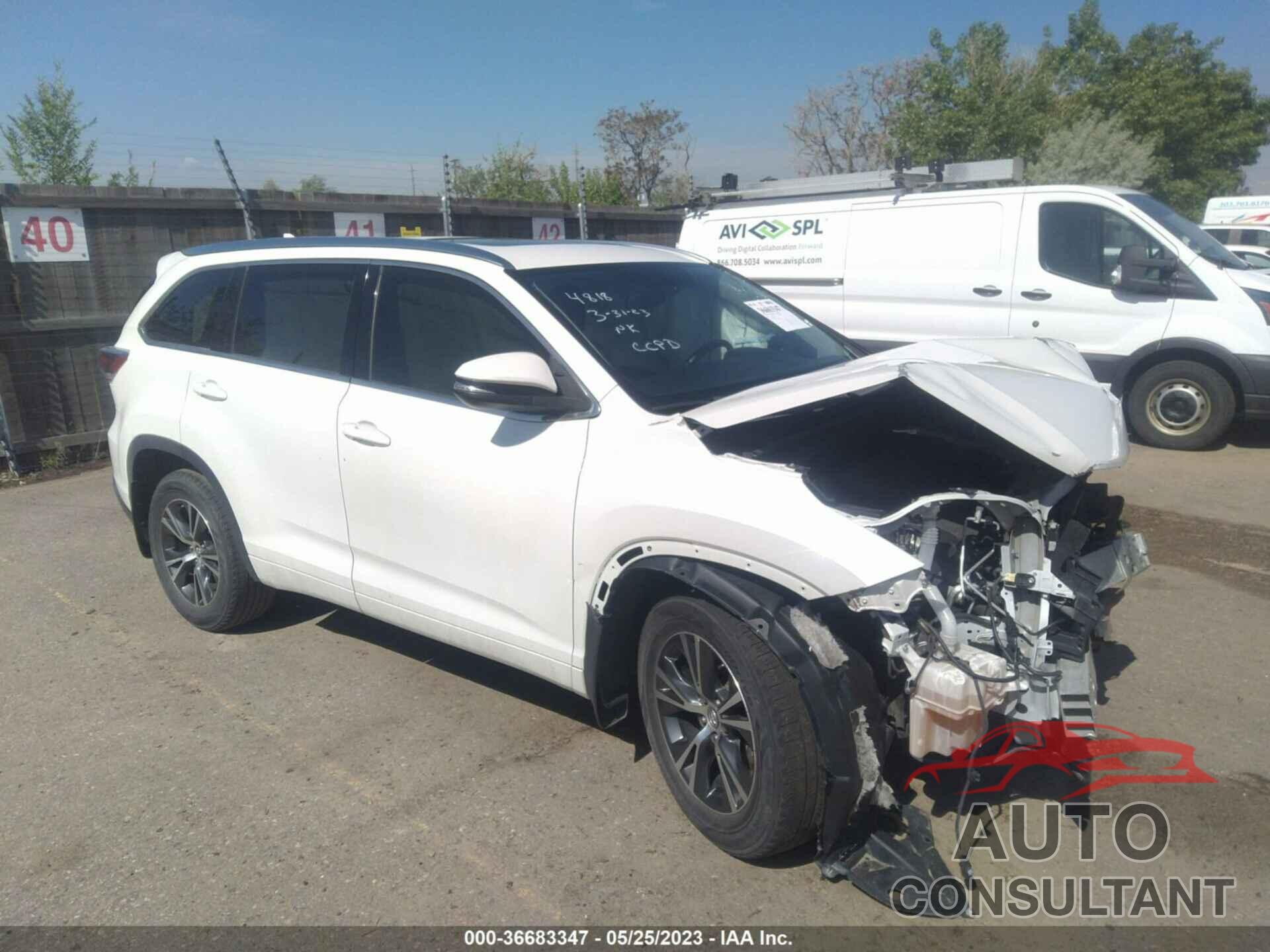 TOYOTA HIGHLANDER 2016 - 5TDJKRFH5GS337285