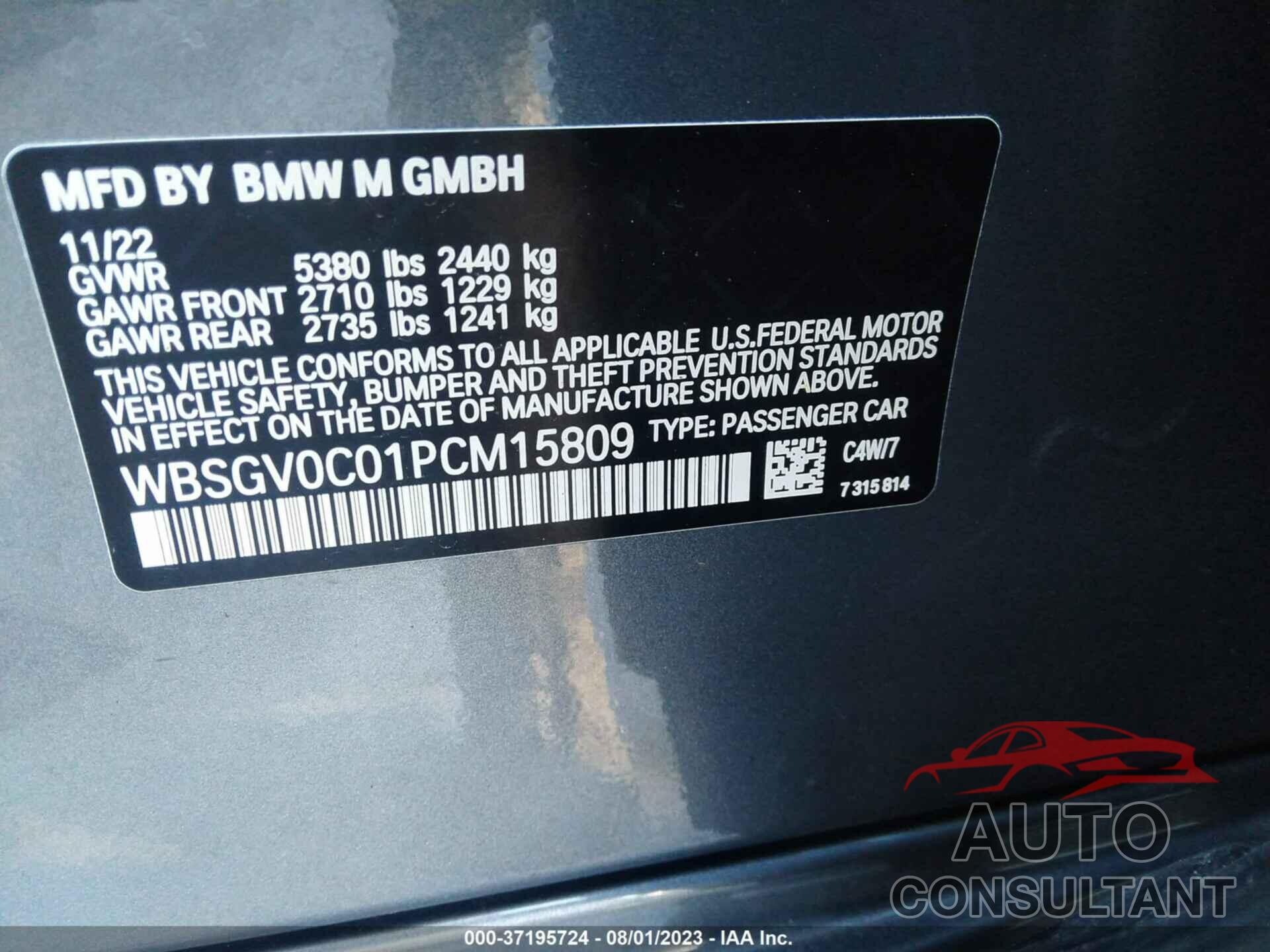 BMW M8 2023 - WBSGV0C01PCM15809