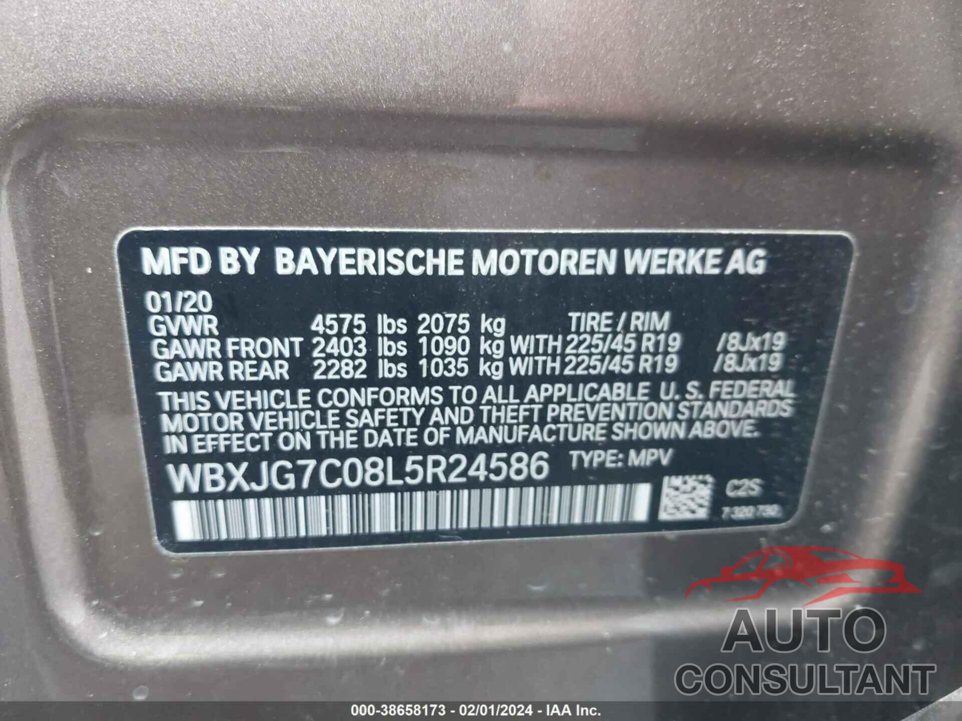 BMW X1 2020 - WBXJG7C08L5R24586