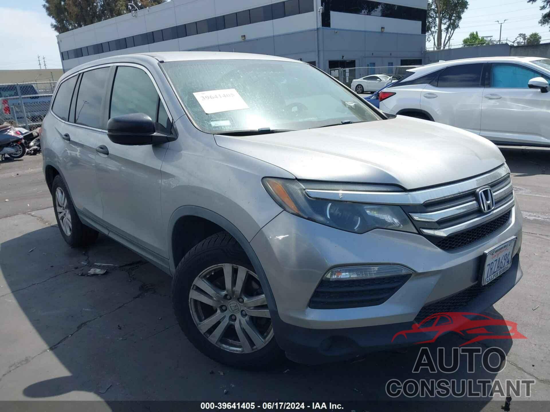 HONDA PILOT 2016 - 5FNYF6H16GB078229