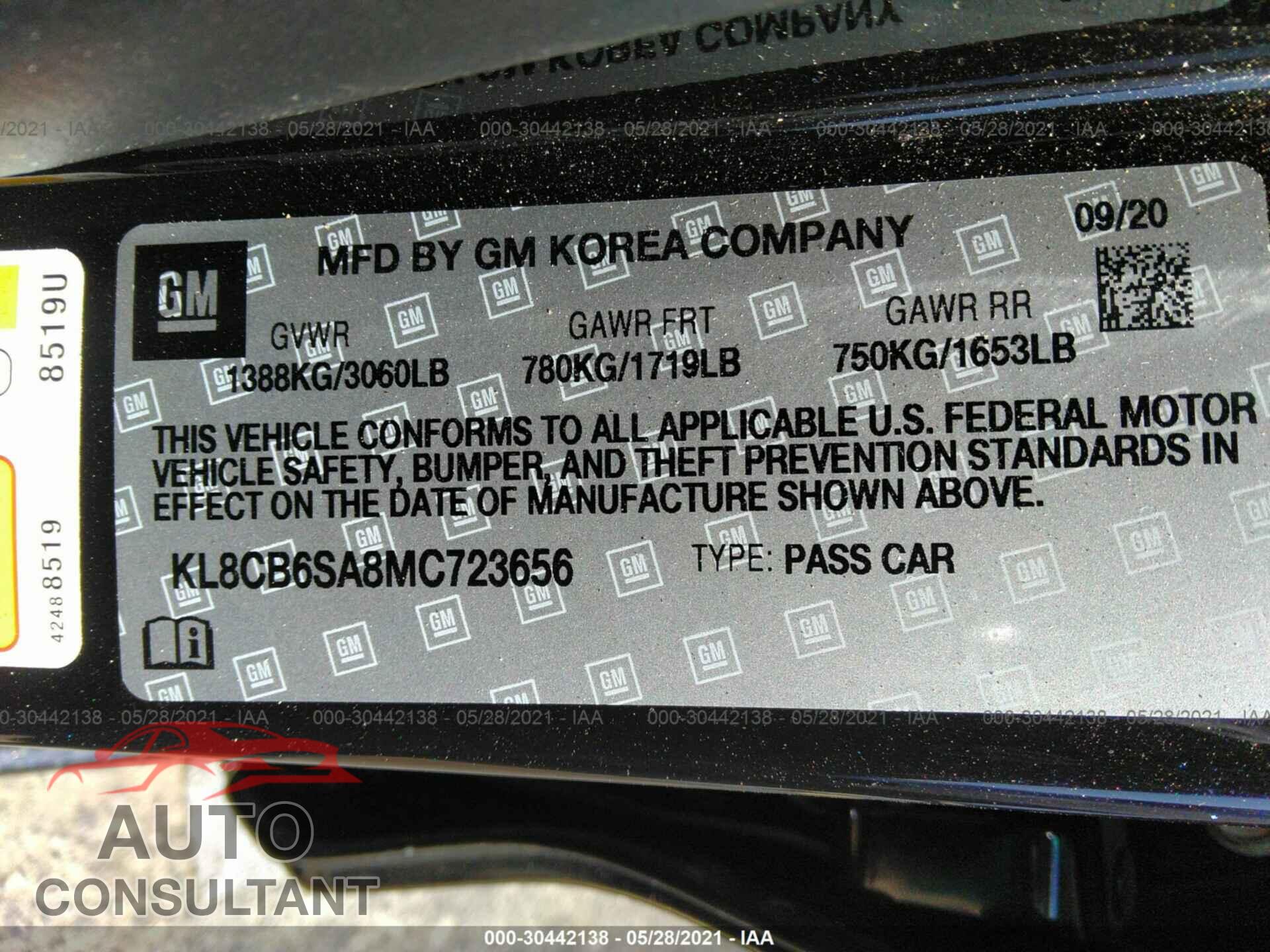 CHEVROLET SPARK 2021 - KL8CB6SA8MC723656