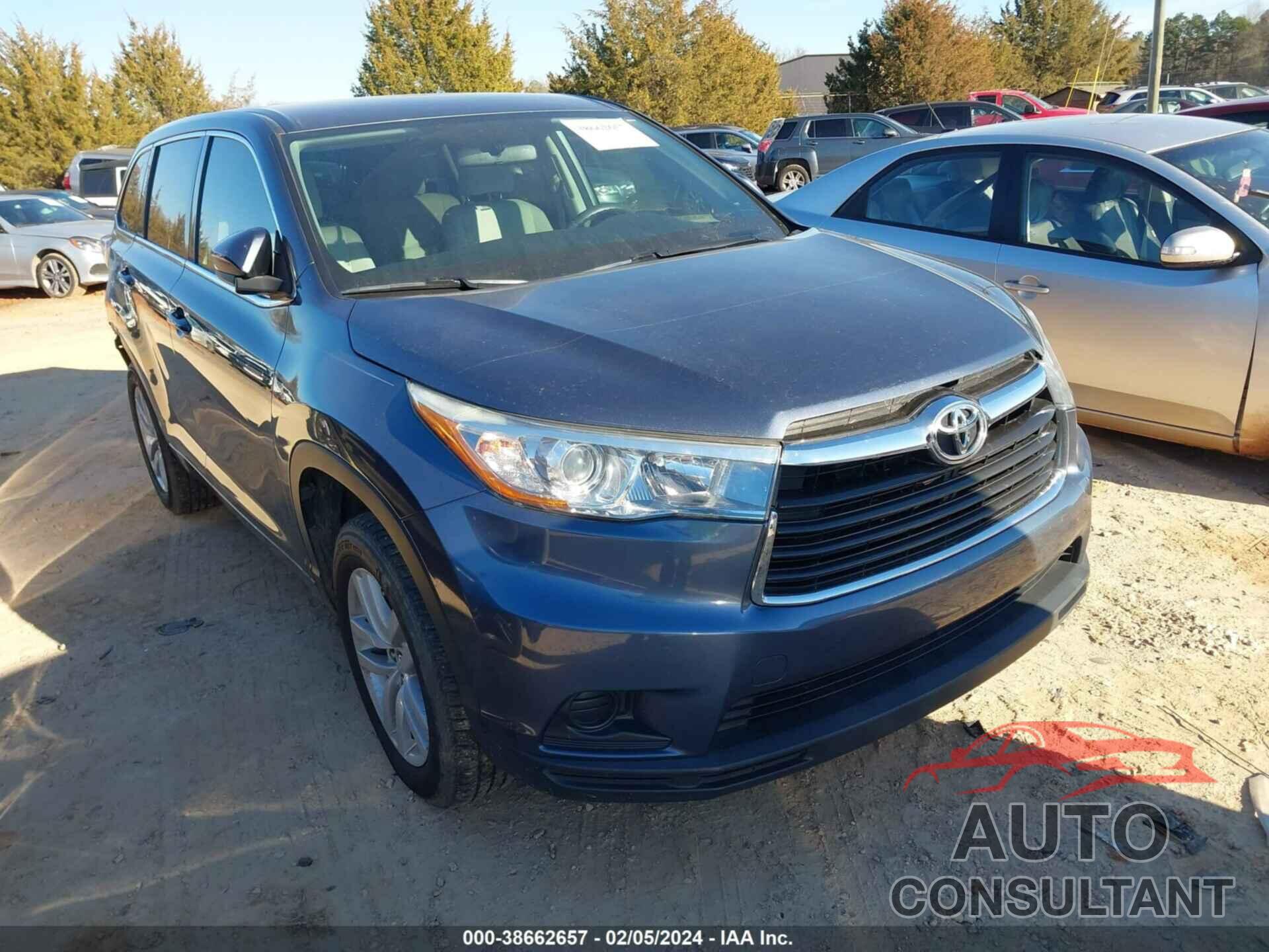 TOYOTA HIGHLANDER 2016 - 5TDZKRFH8GS124690