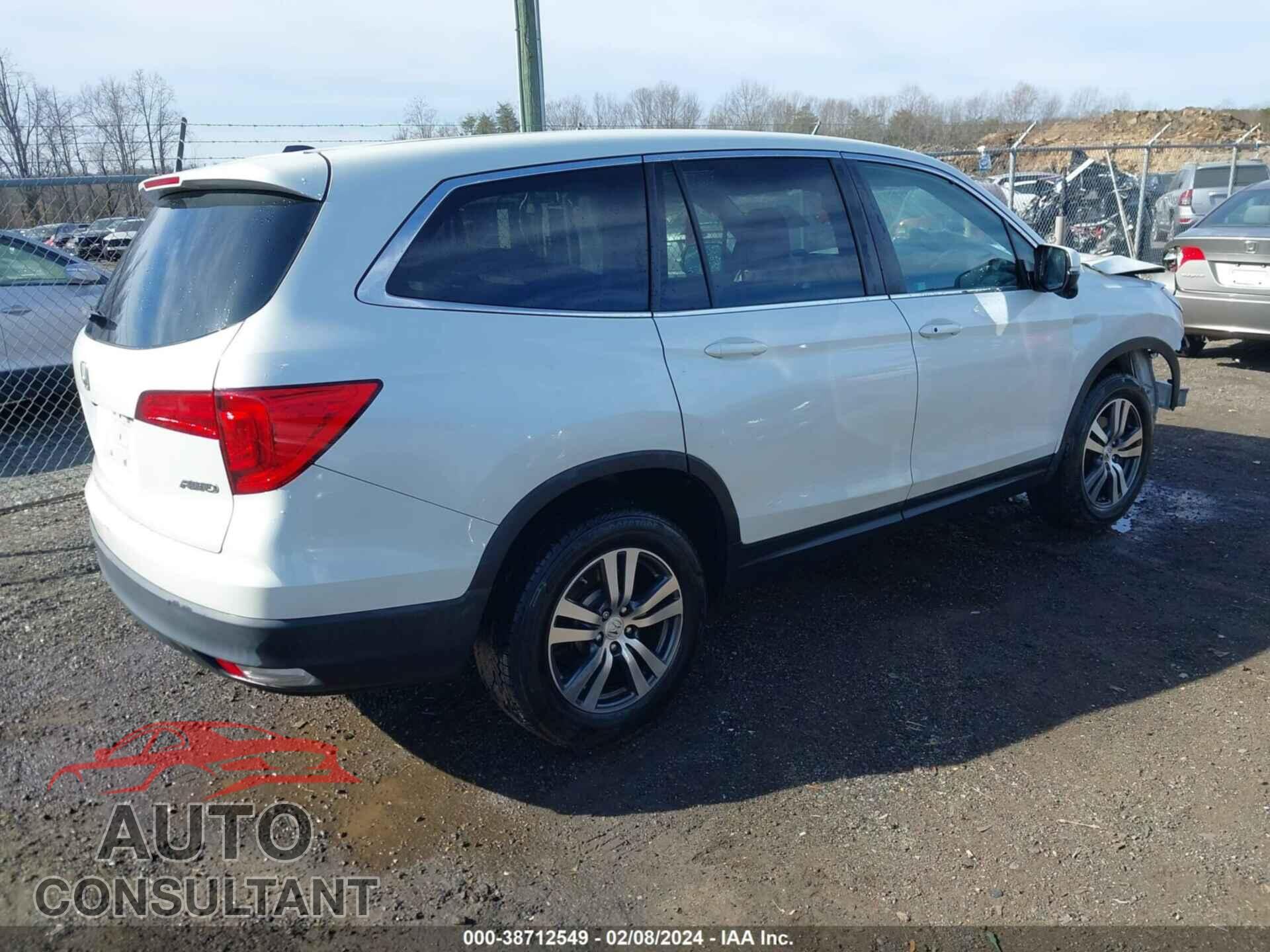 HONDA PILOT 2017 - 5FNYF6H52HB097591