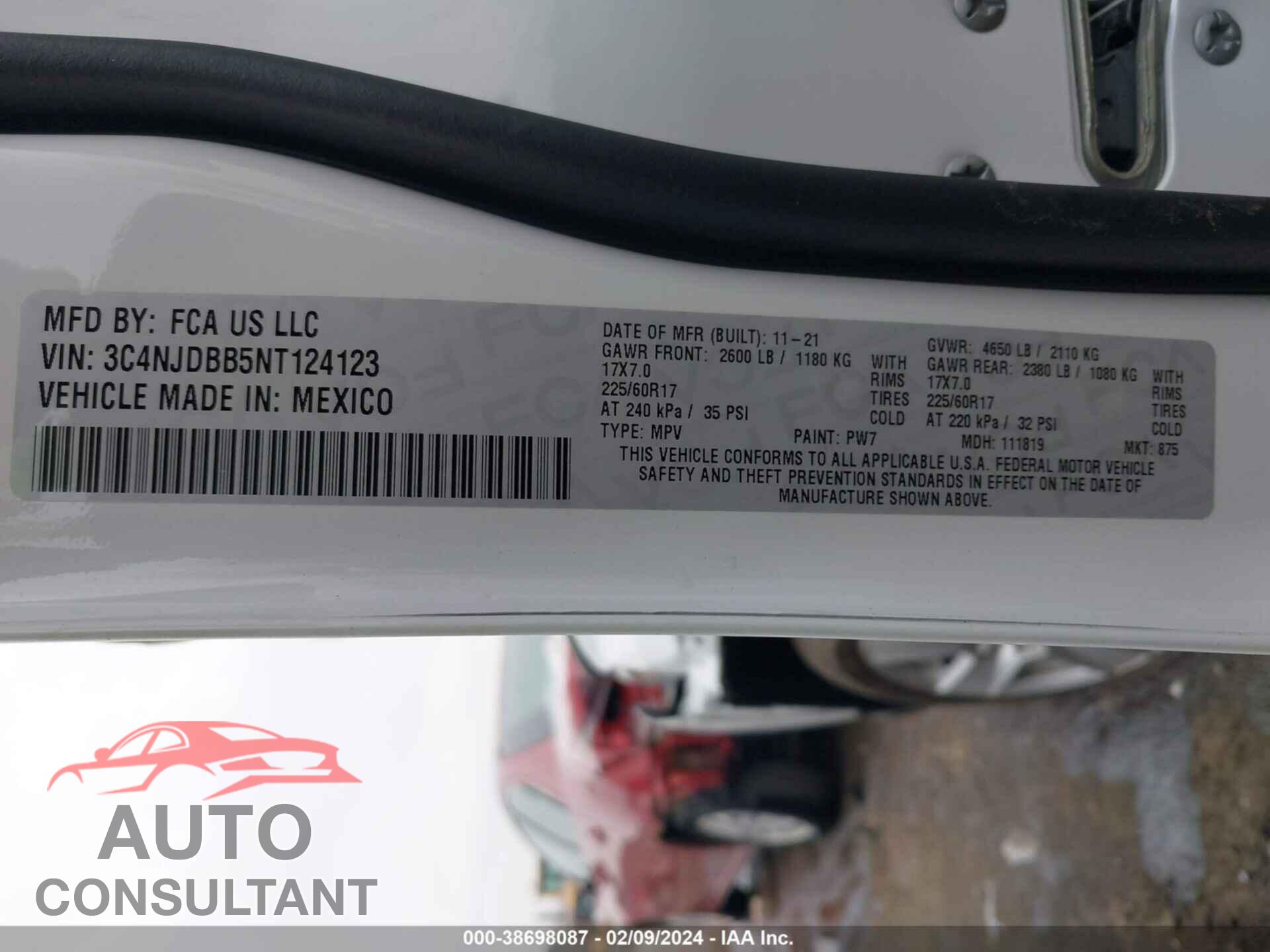 JEEP COMPASS 2022 - 3C4NJDBB5NT124123