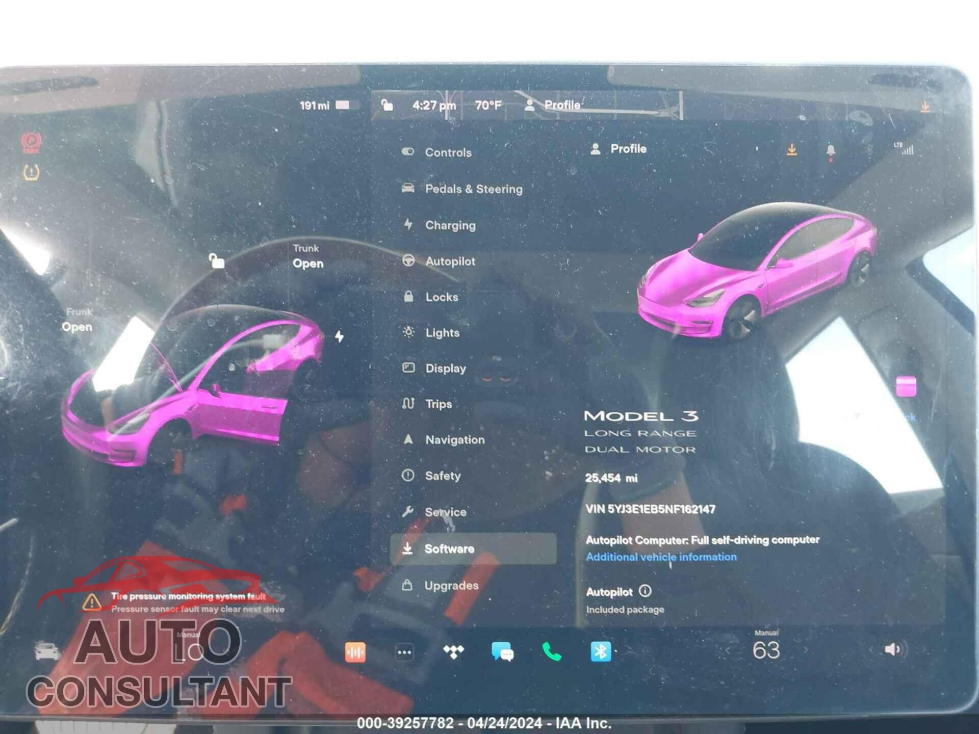 TESLA MODEL 3 2022 - 5YJ3E1EB5NF162147