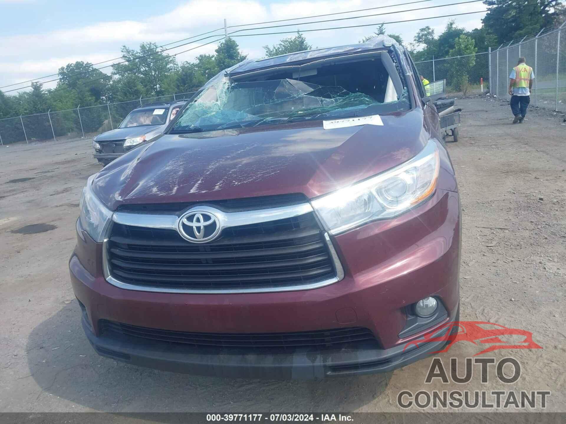 TOYOTA HIGHLANDER 2016 - 5TDJKRFH0GS331099