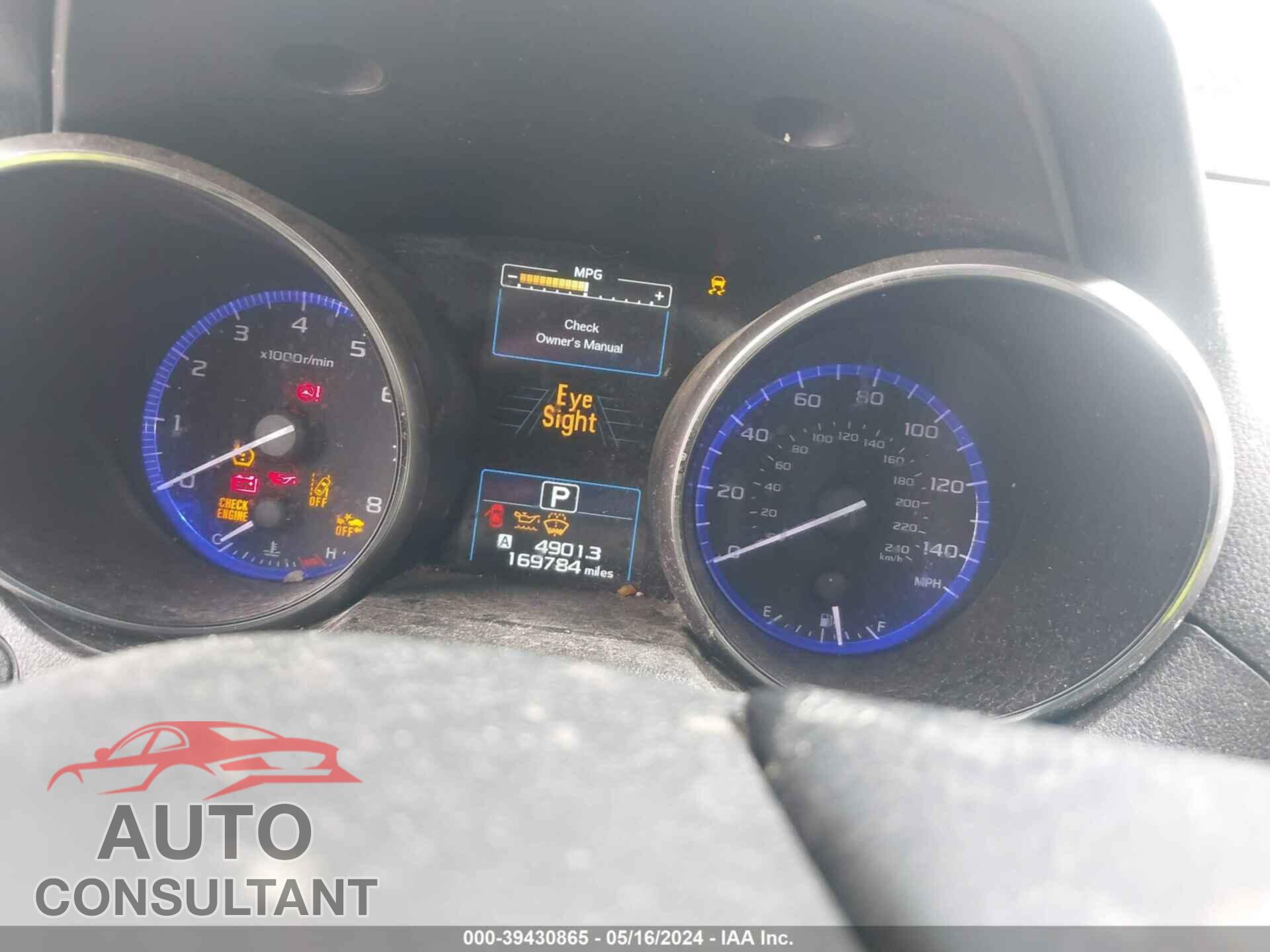 SUBARU OUTBACK 2016 - 4S4BSBHC4G3258460
