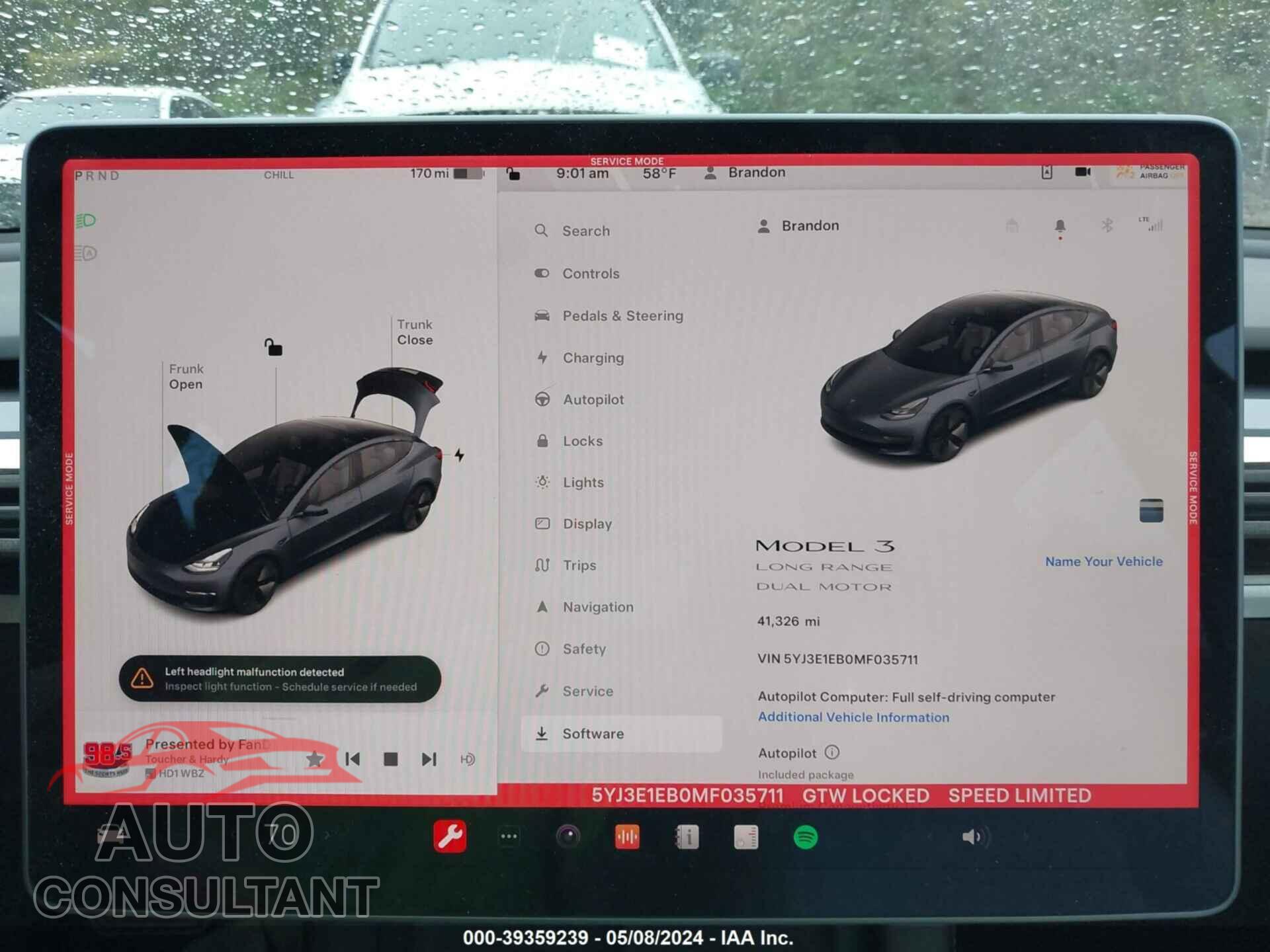 TESLA MODEL 3 2021 - 5YJ3E1EB0MF035711