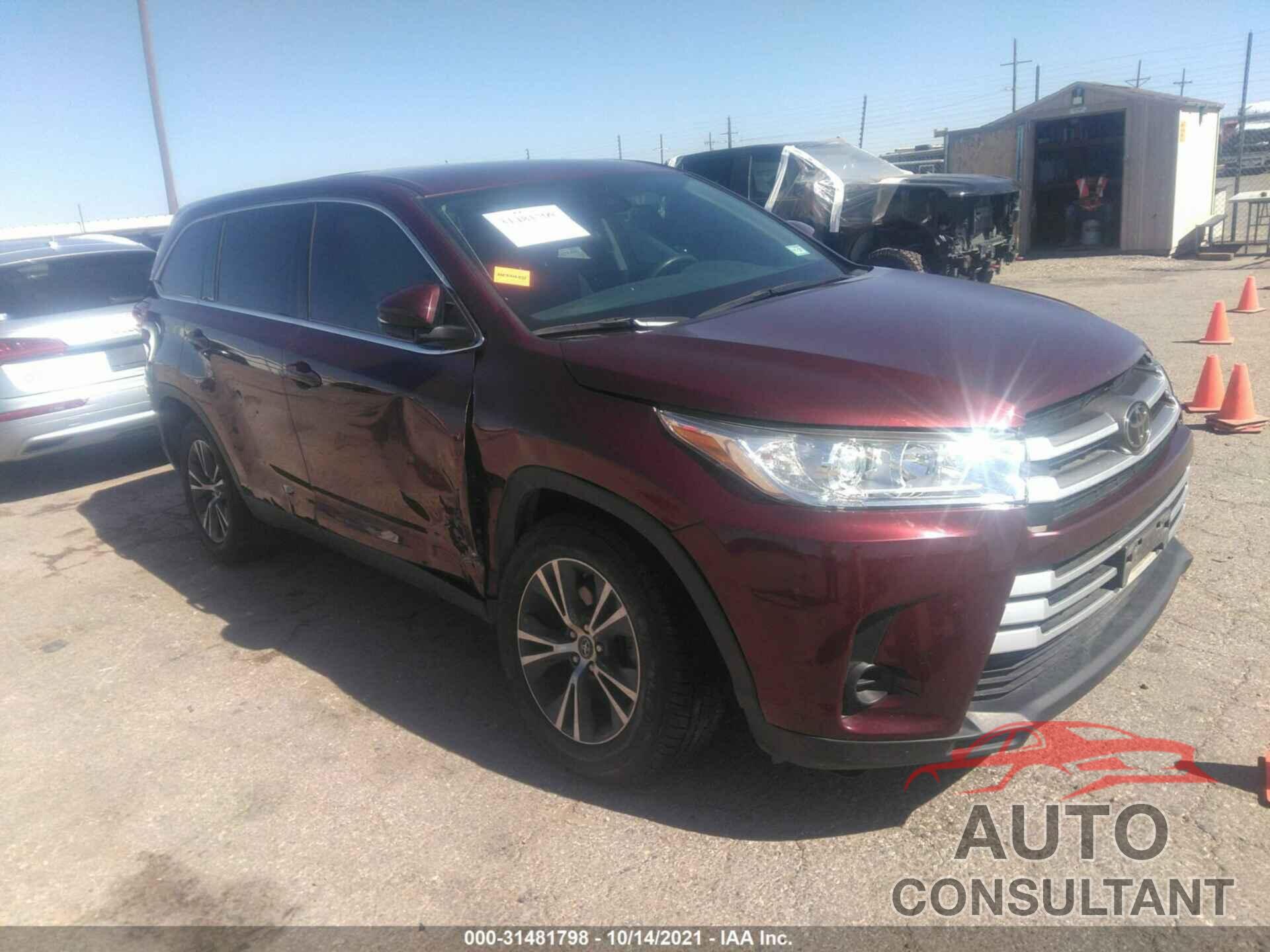 TOYOTA HIGHLANDER 2019 - 5TDZZRFH0KS292781