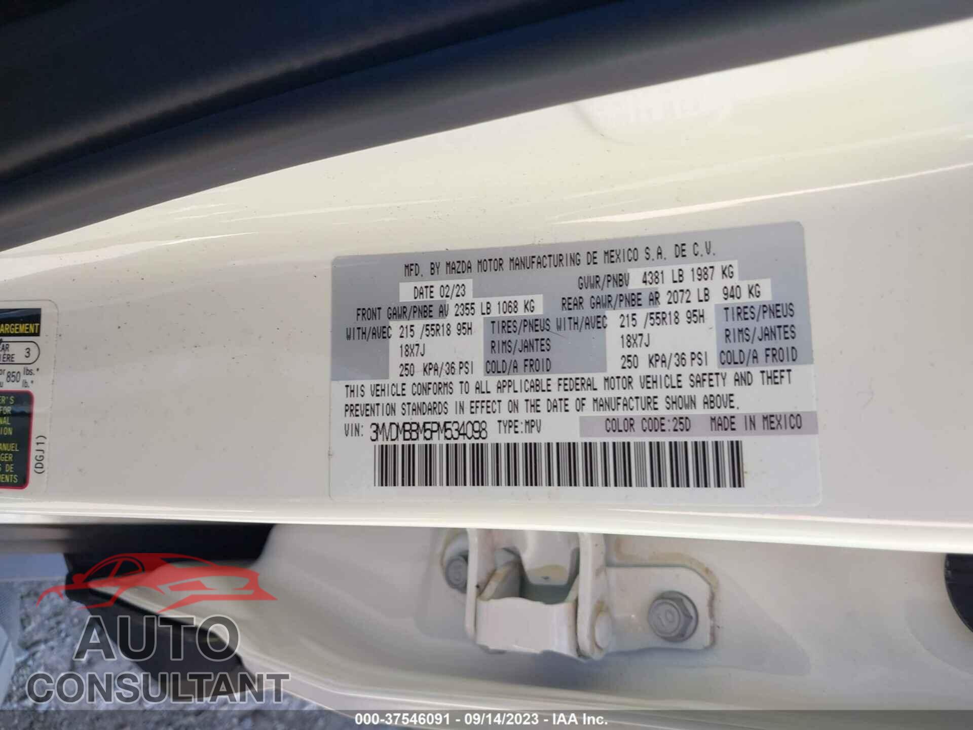 MAZDA CX-30 2023 - 3MVDMBBM5PM534098
